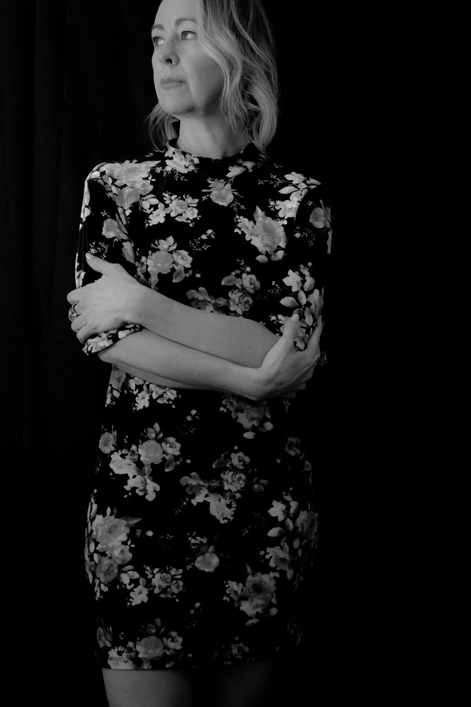 Jen Lee, photographer, black and white image taken by self