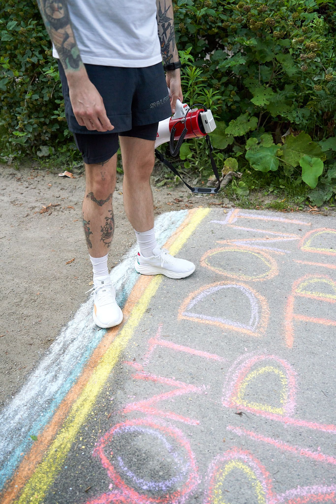 Runners cheering for others in a race in Canada