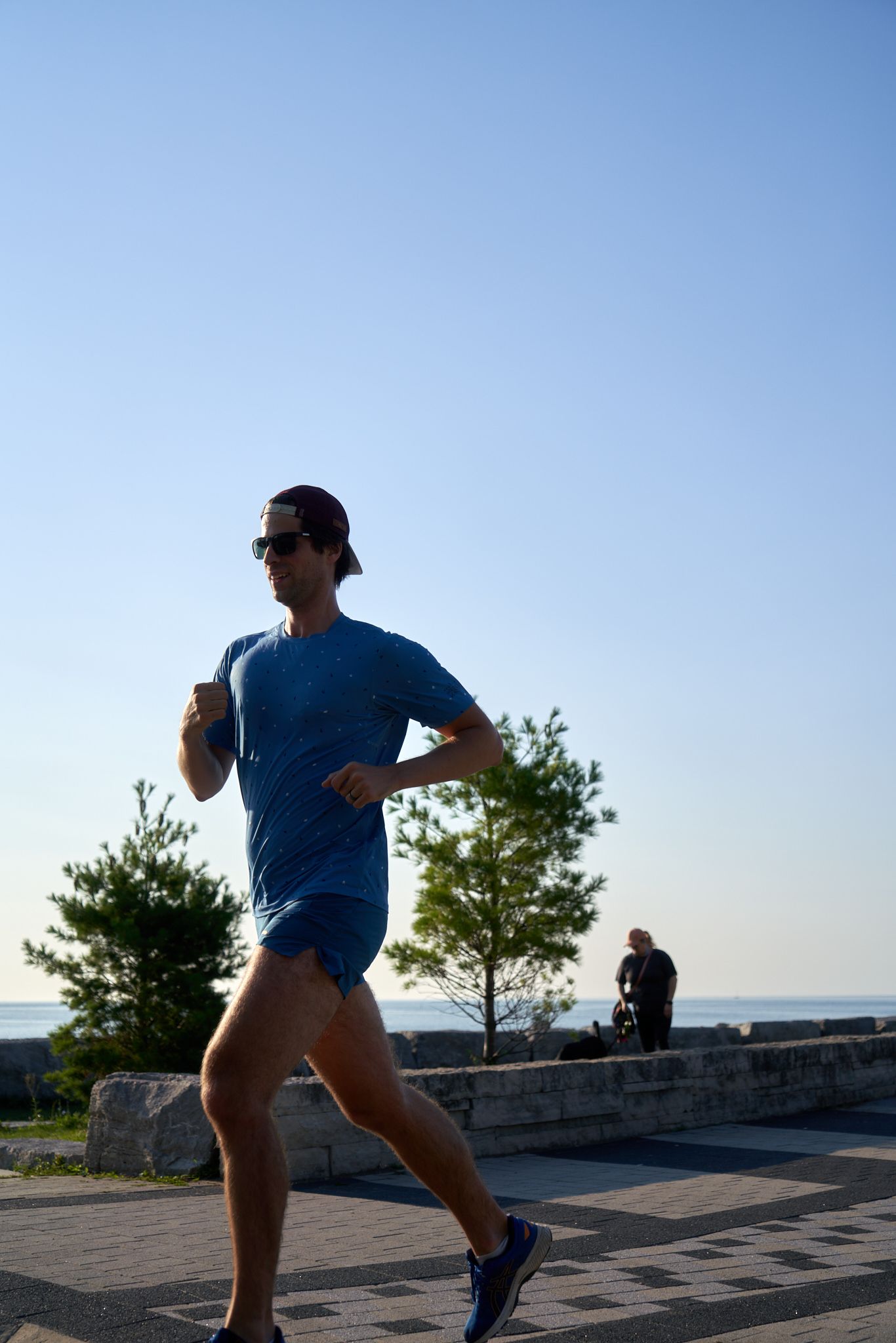 Runners cheering for others in a race in Canada