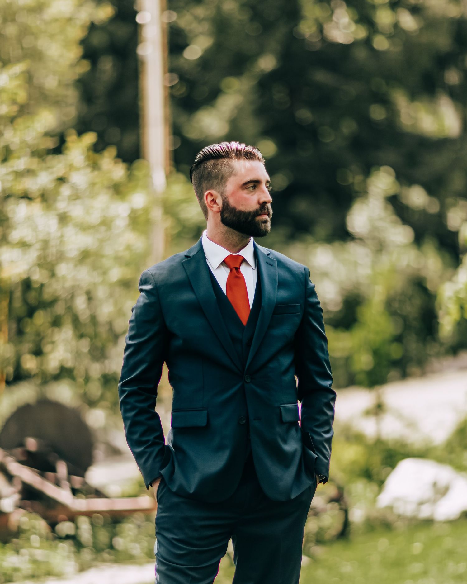 Groom portrait photography in Oak Glen, California
