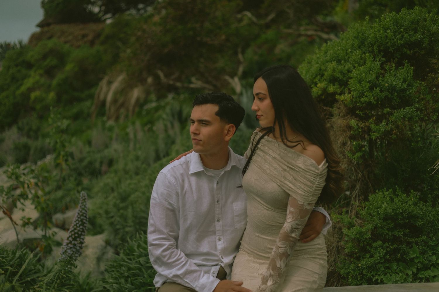 Couple enjoying a beach day before they elope at the Laguna Beach Courthouse.