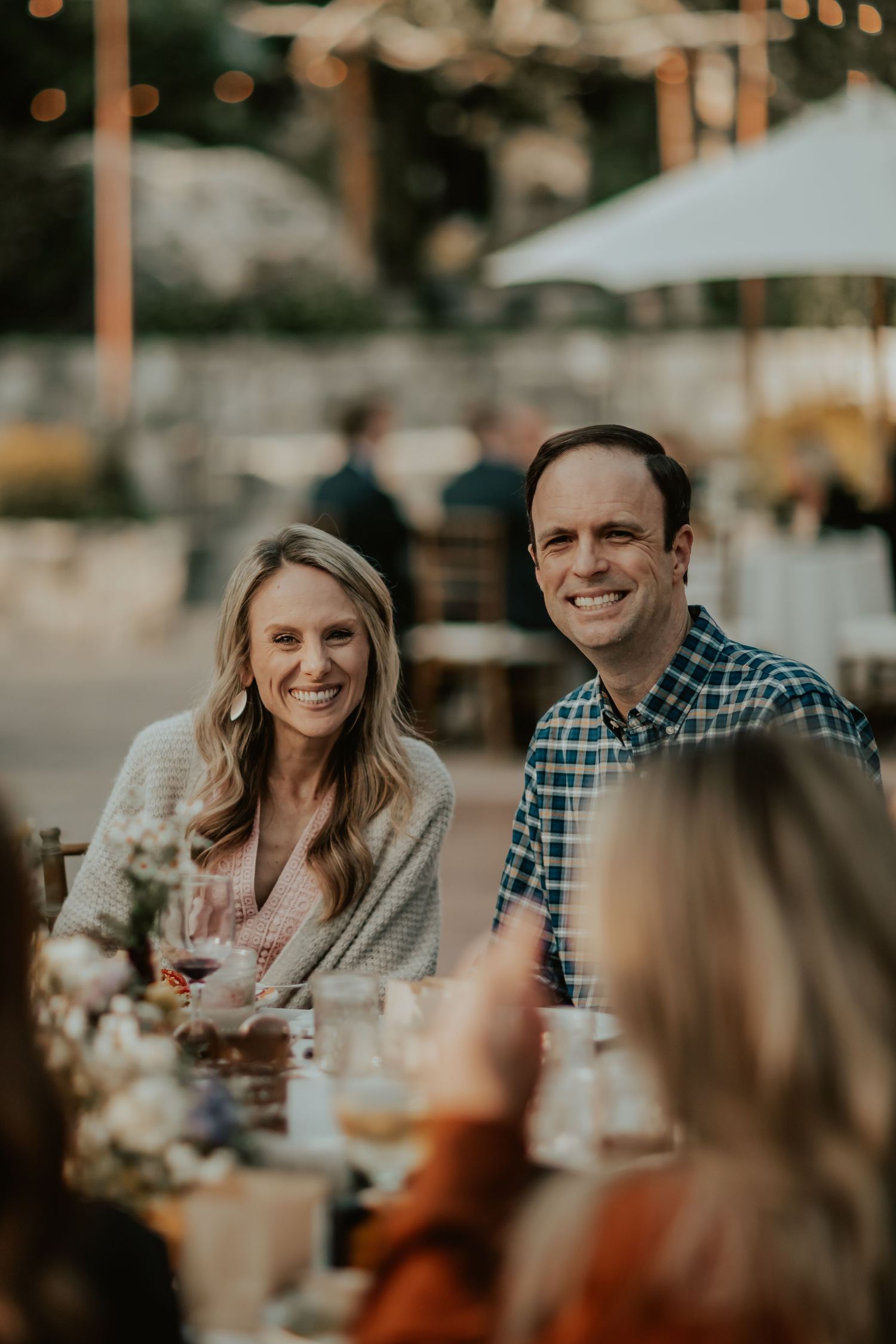 Guests enjoying the wedding reception and food