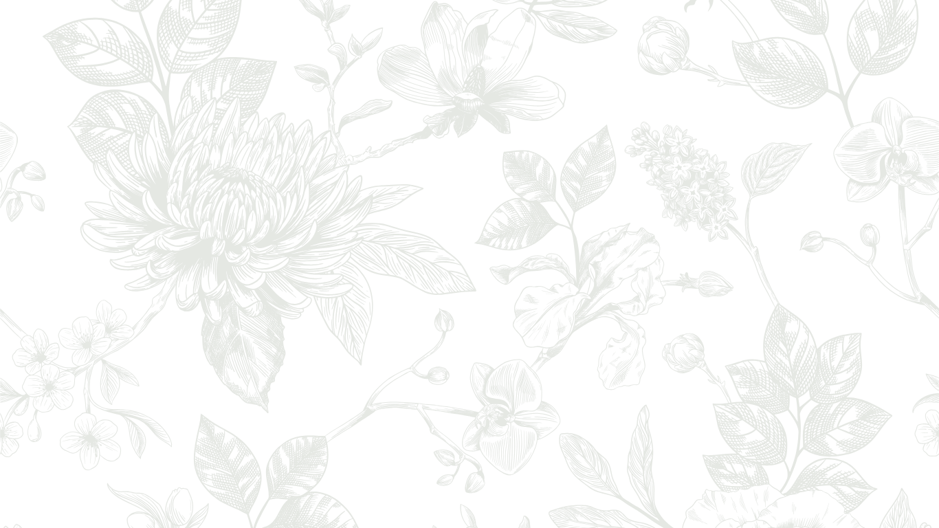 Light sage green floral and botanical pattern with delicate leaves and blooms on black background.