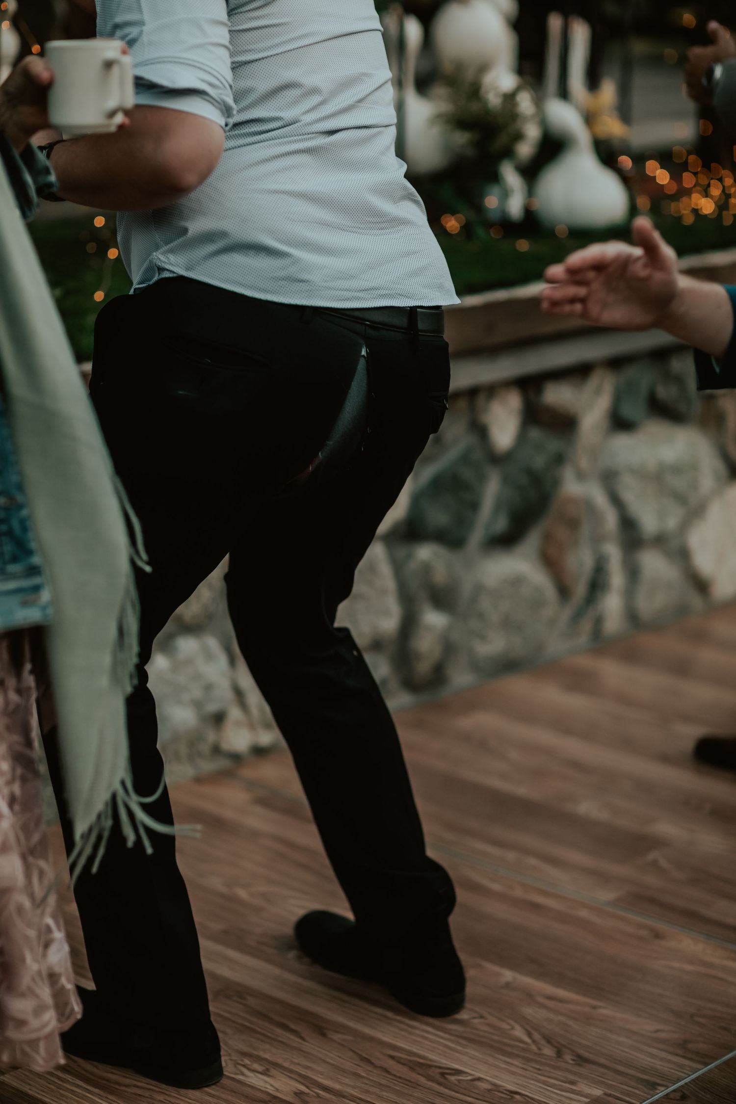Grooms best friend rips his pants at the reception from dancing too hard
