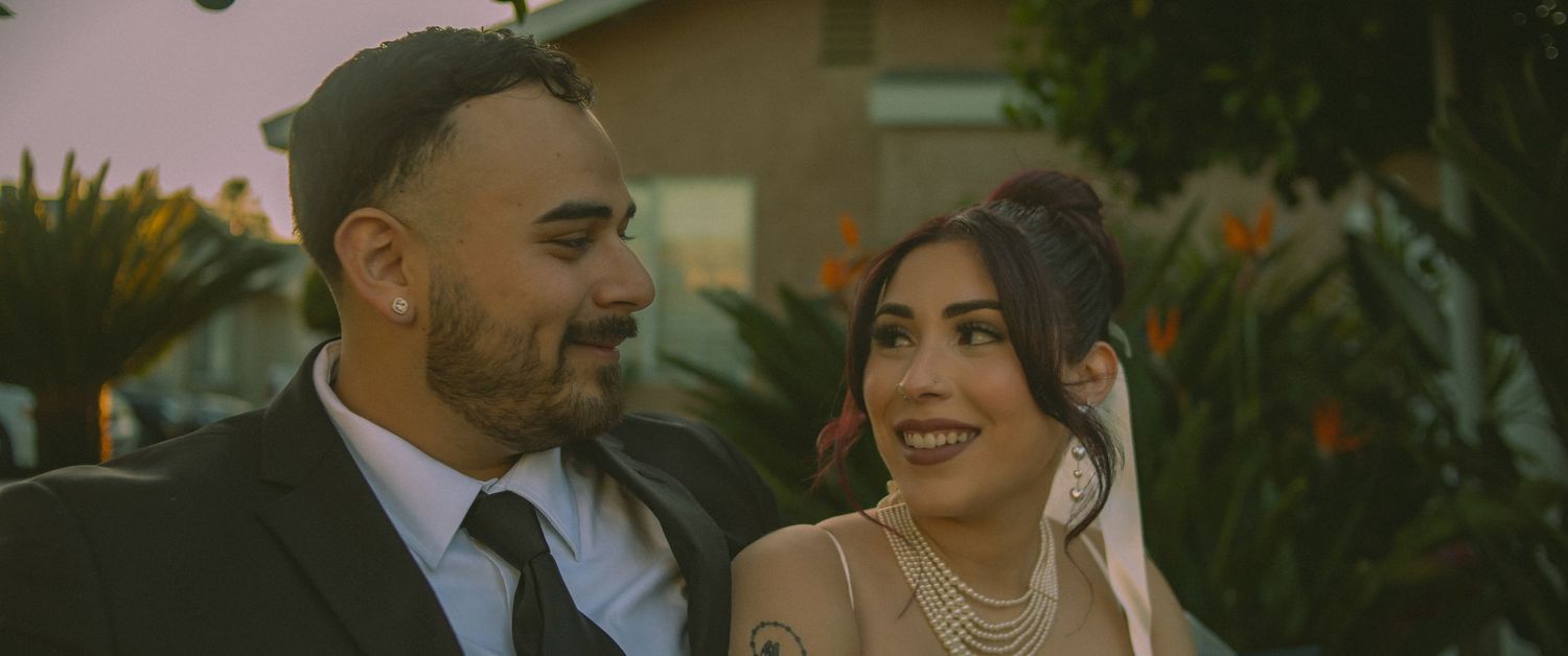 Wedding photography of bride and groom enjoying some alone time away from the reception