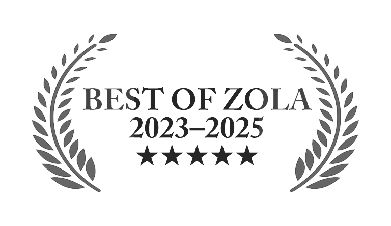 Black and white laurel wreath logo design for Best of Zola 2023-2024.