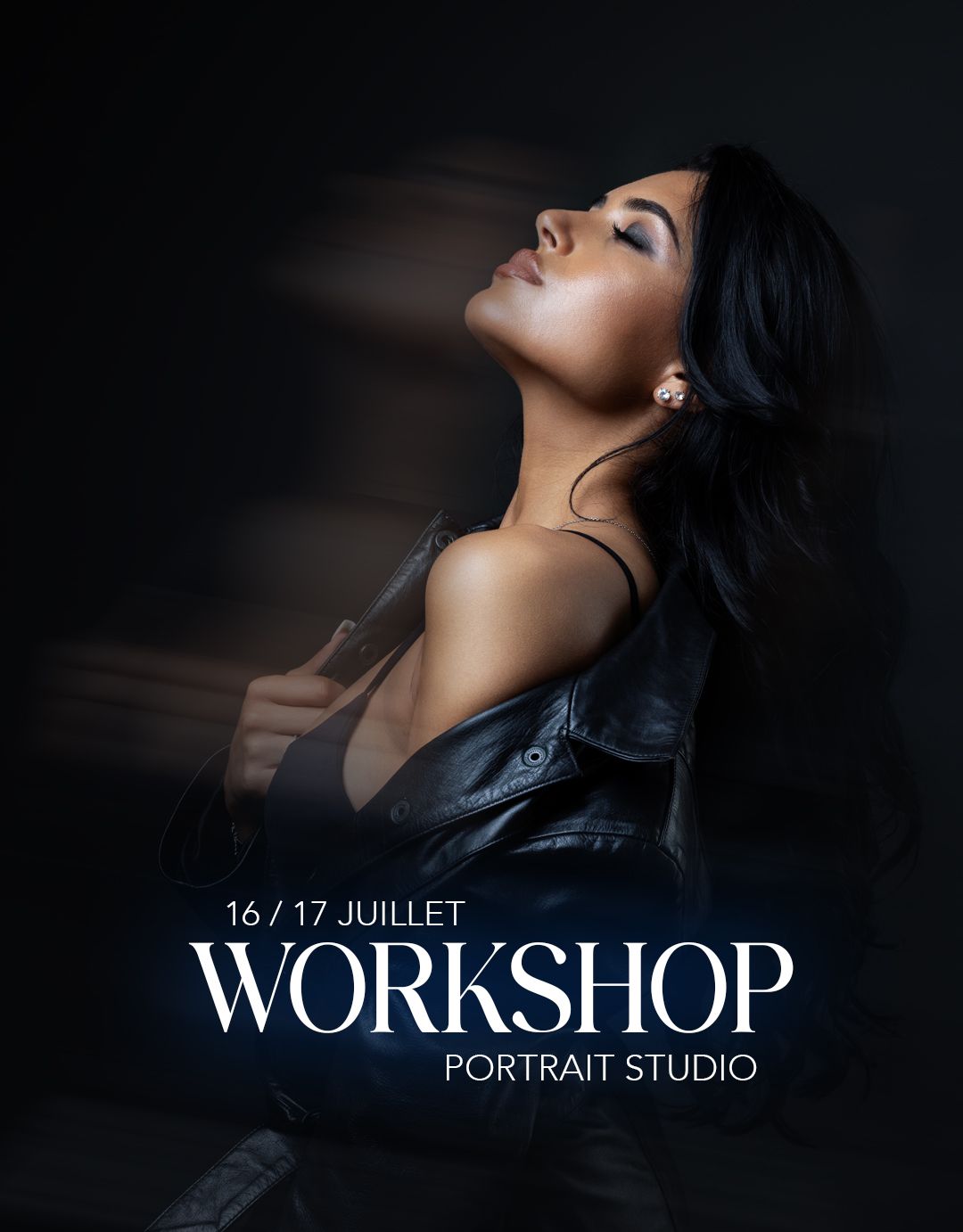 Affiche promo workshop portrait en studio