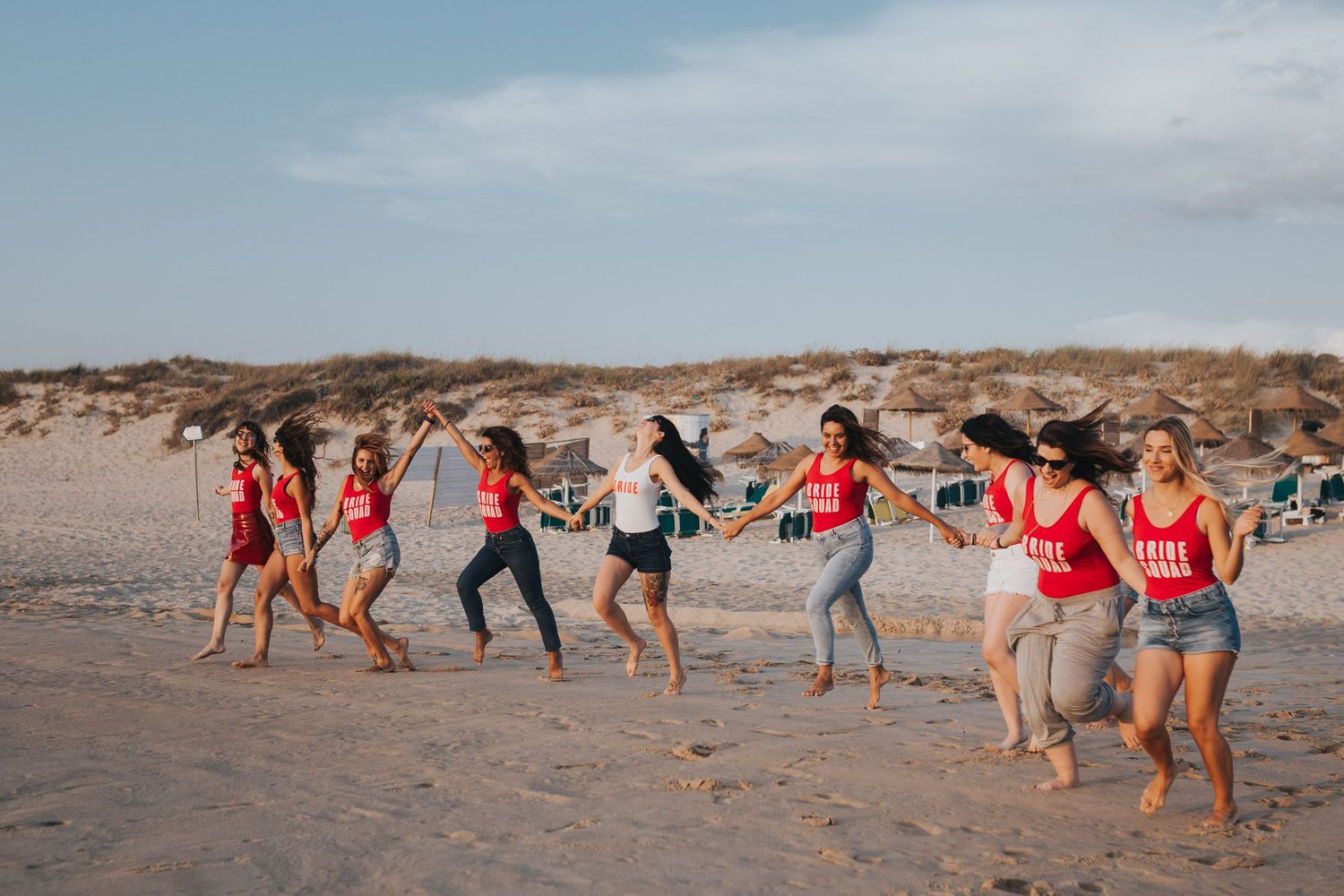 Wandersoul Stories Bachelorette Party Photos - bride on the beach with friends