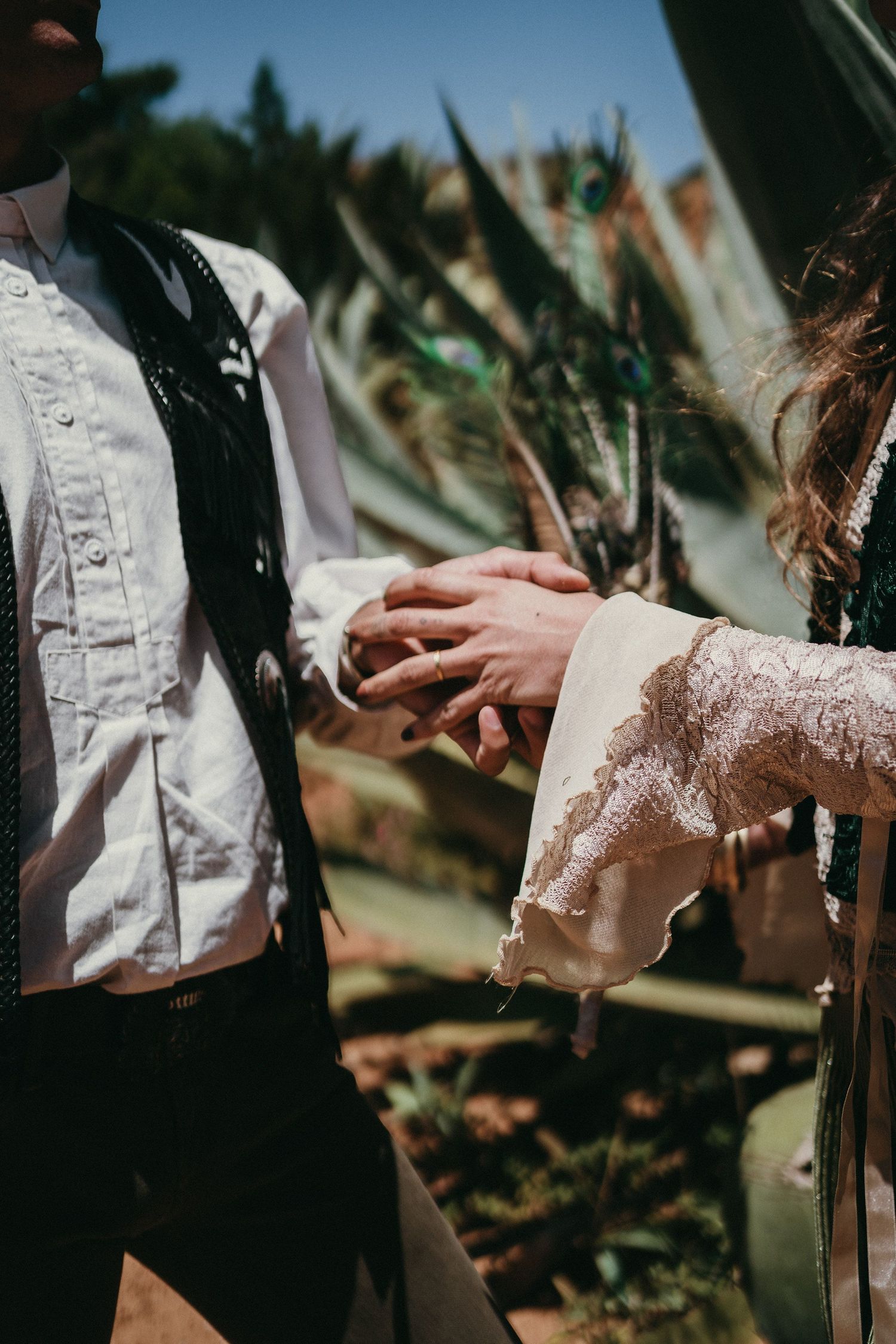 Wandersoul Stories Elopements and Destination Weddings Portugal - Wedding desert - couple holding hands