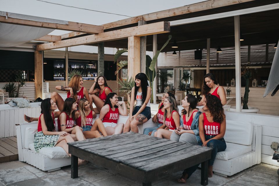 Wandersoul Stories Bachelorette Party Photos - bride with friends at the beach - bride squad