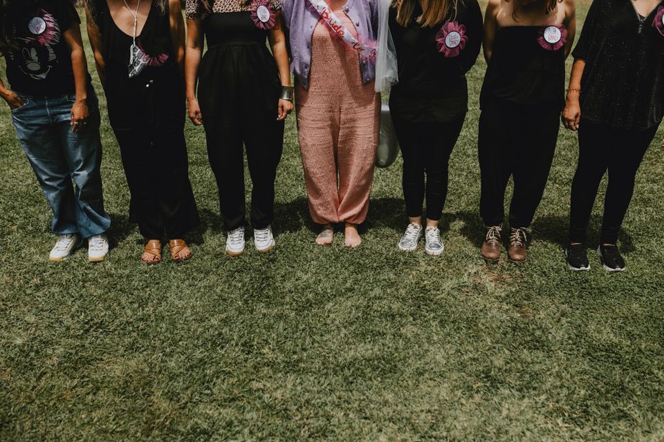 Wandersoul Stories Bachelorette Party Photos - bride and friends shoes