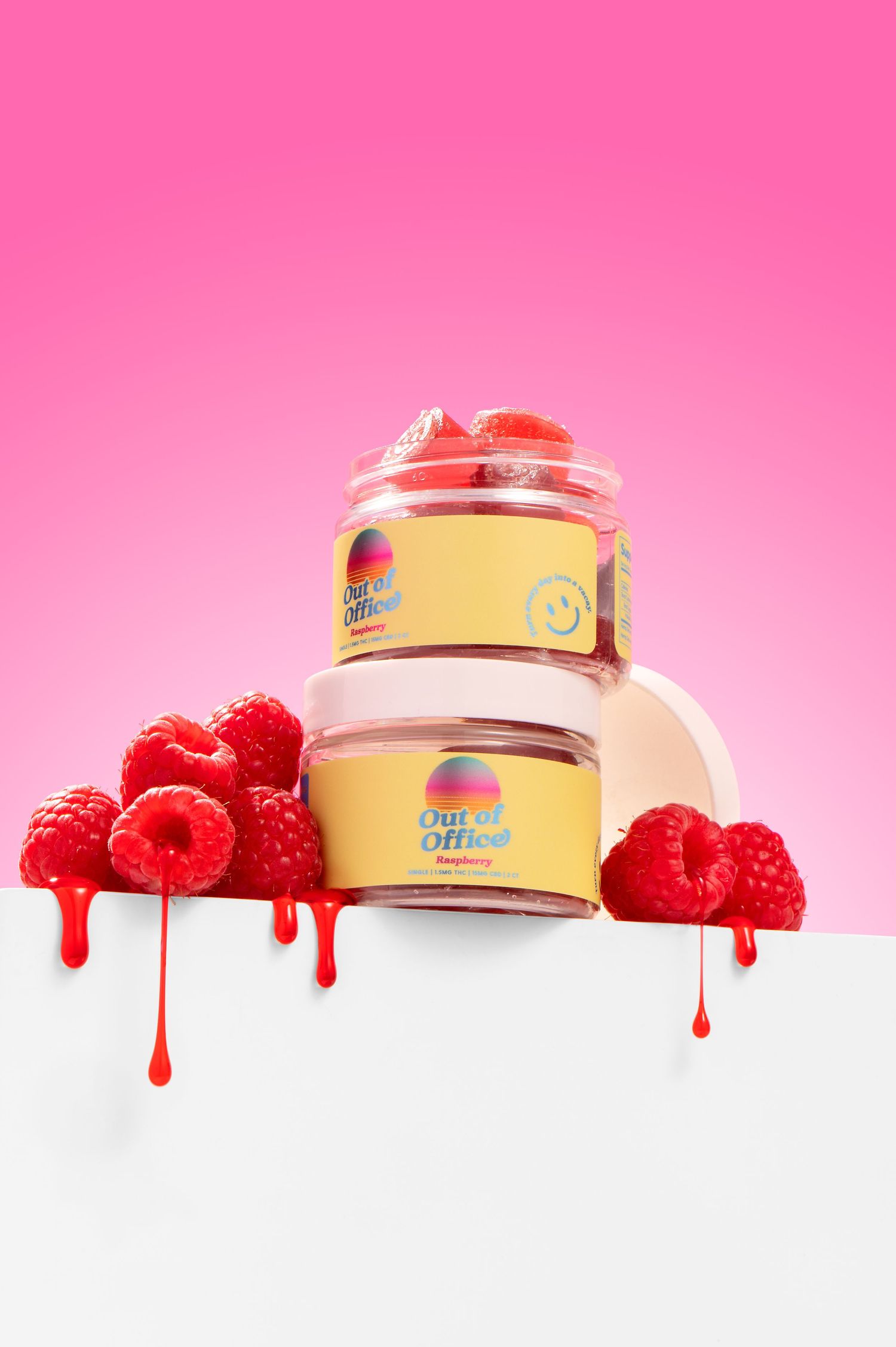 Styled commercial product photography for a wellness / THC brand