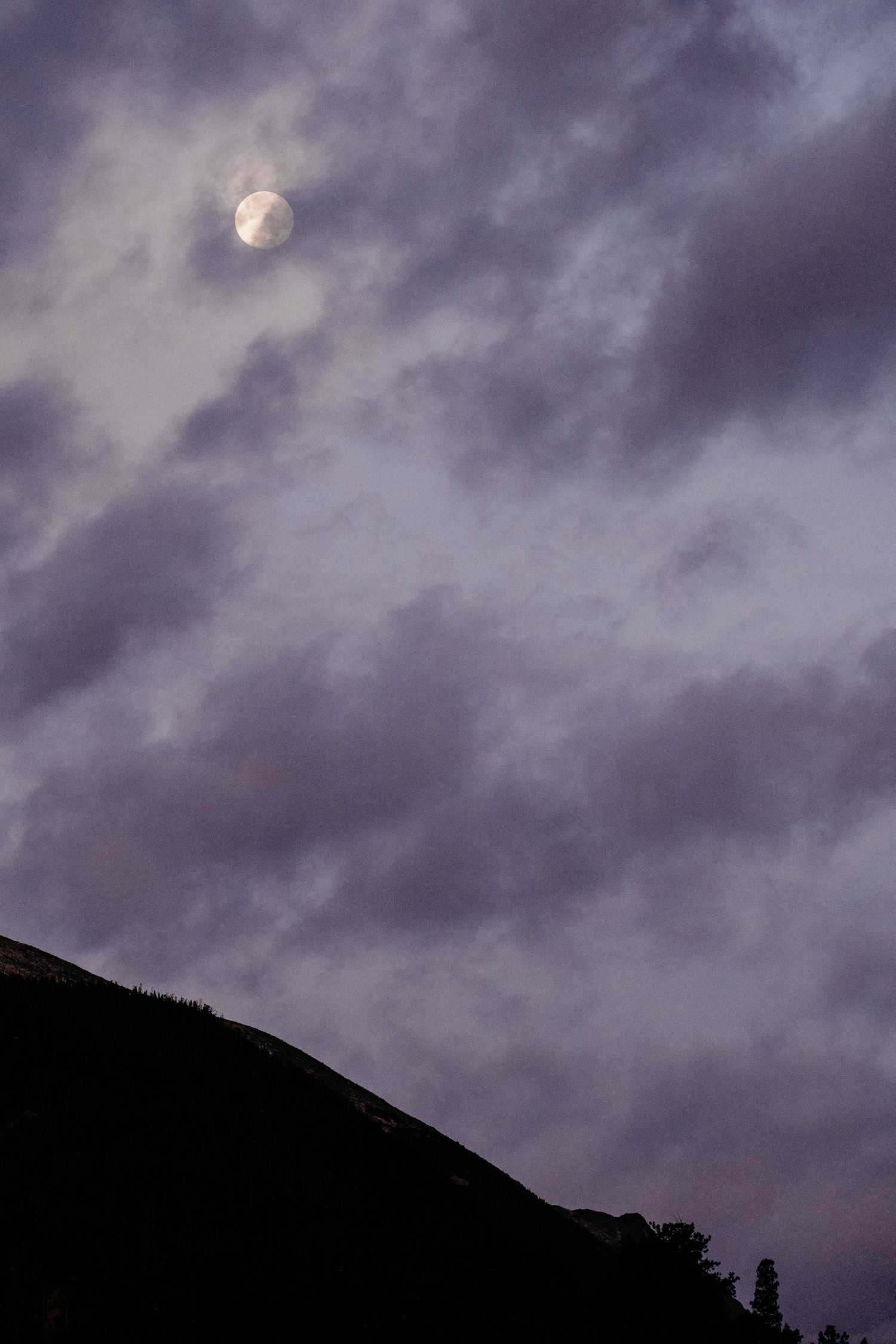 Moon at sunrise in Horseshoe Park in RMNP