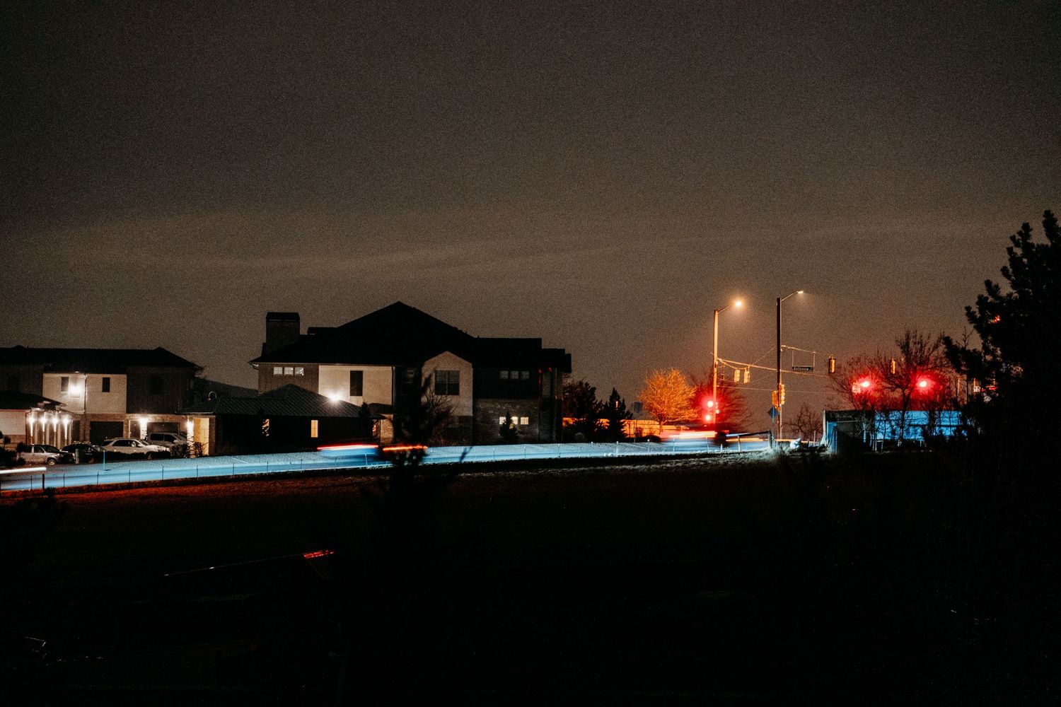Denver photographer project 365 - nighttime photo of street and traffic lights