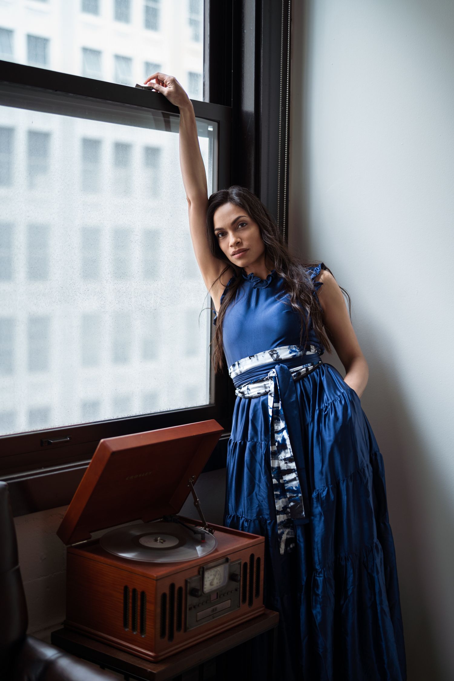 Actress Rosario Dawson dressed in her clothing line, Studio 189, photographed by Los Angeles Celebrity Photographer Lindy Lin
