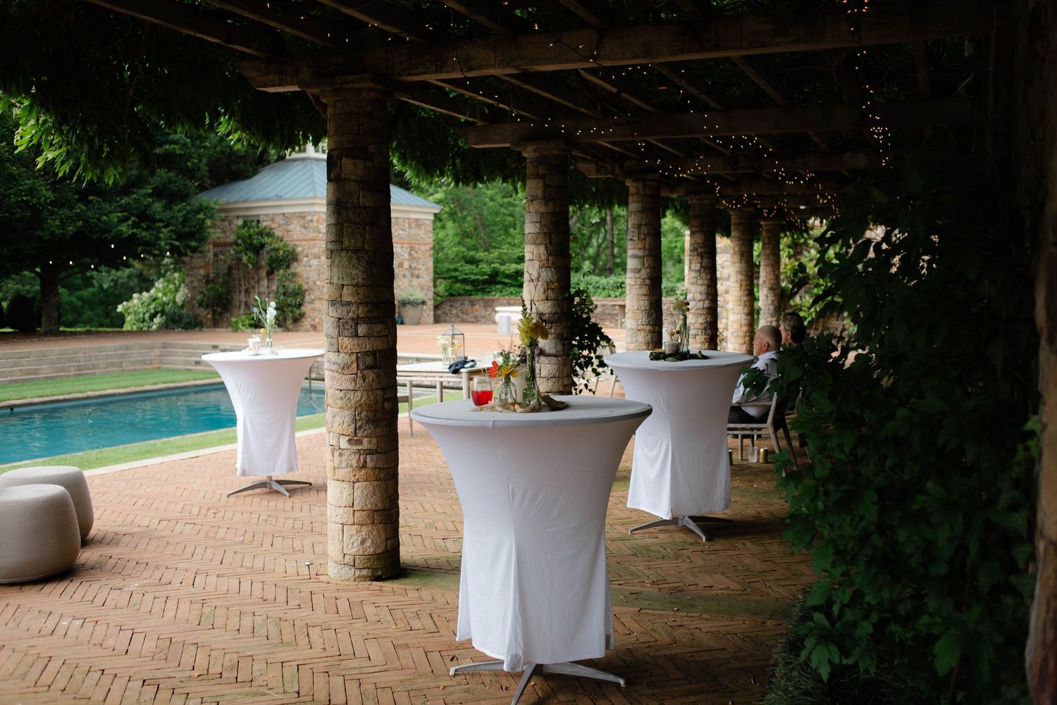 cocktail hour setup at Chancellors Rock Farm