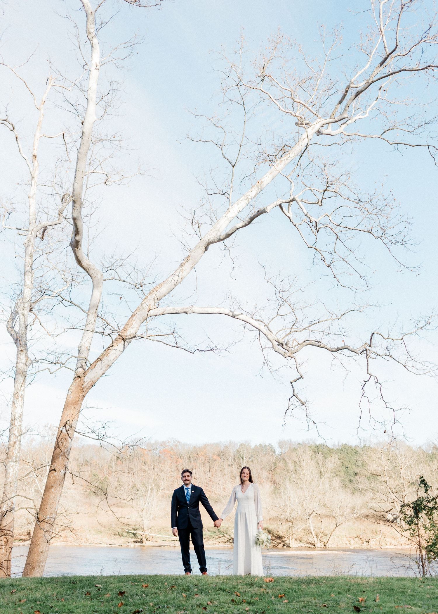 couple-near-tree-river-wedding