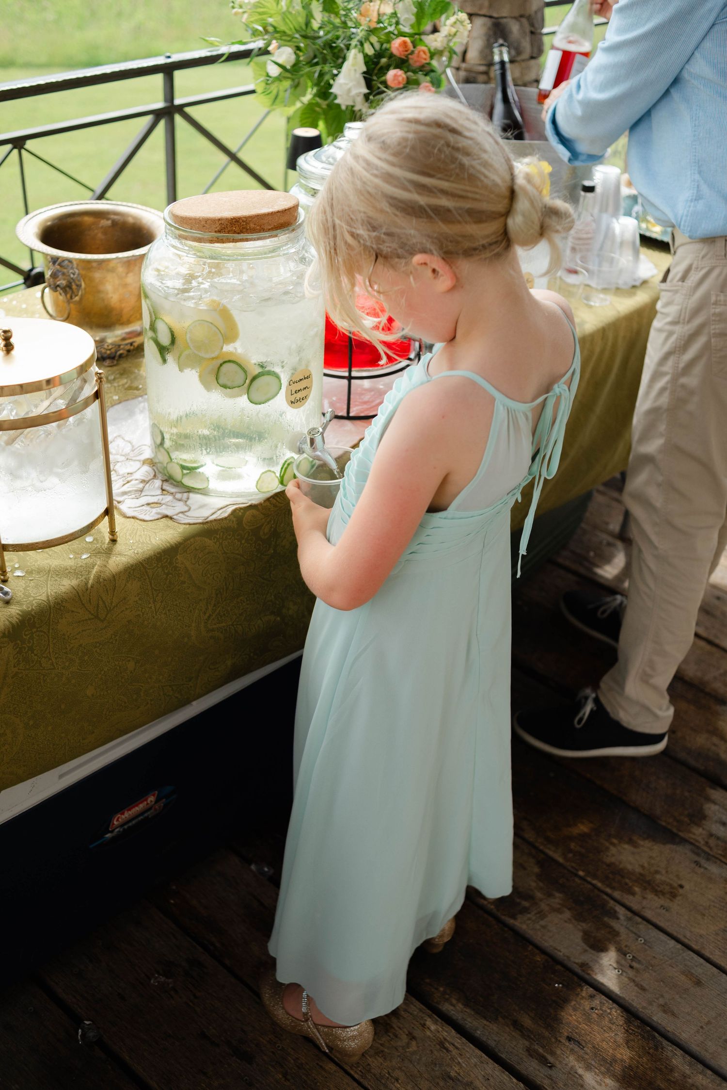 a little girl enjoying the refreshments