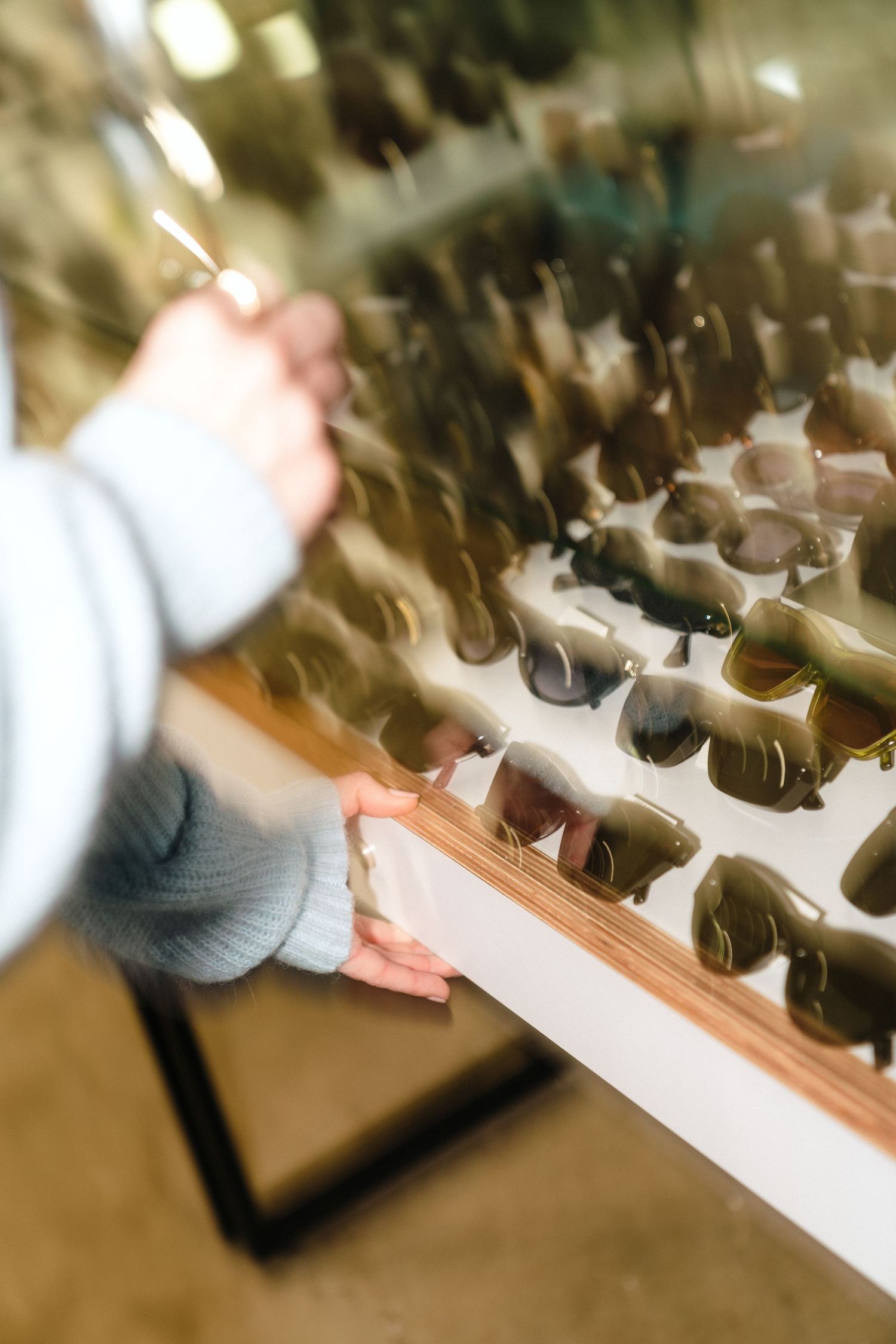Close-up view of designer sunglasses