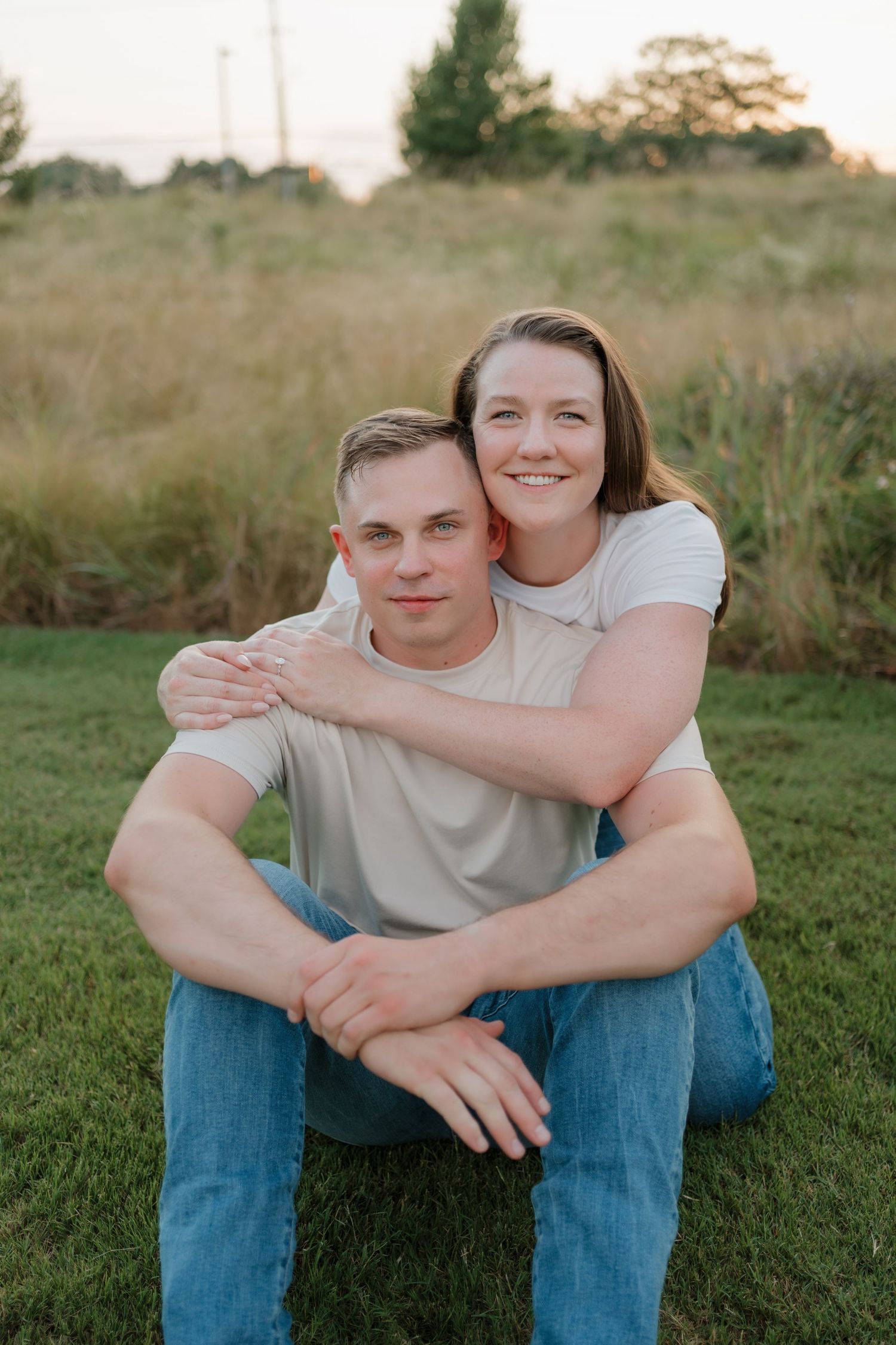 Couple at NC Museum of Art for engagement session near Fayetteville NC