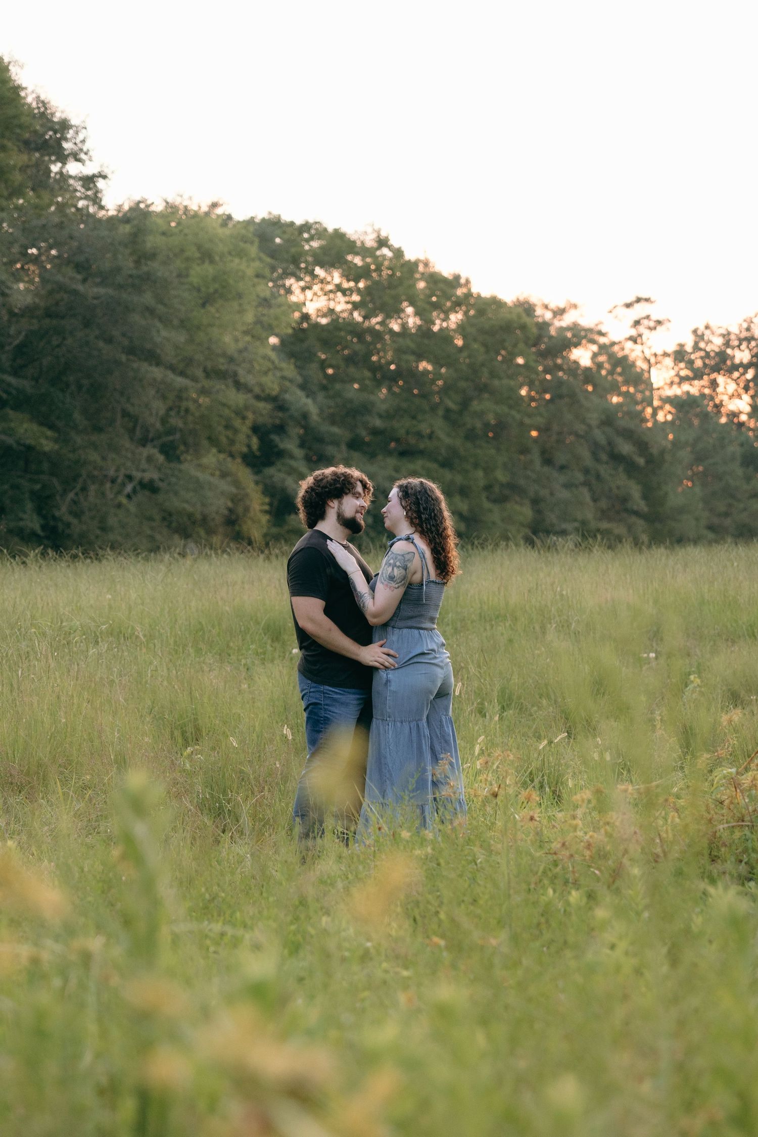Couple at Philips Memorial Park for engagement session near Fayetteville NC