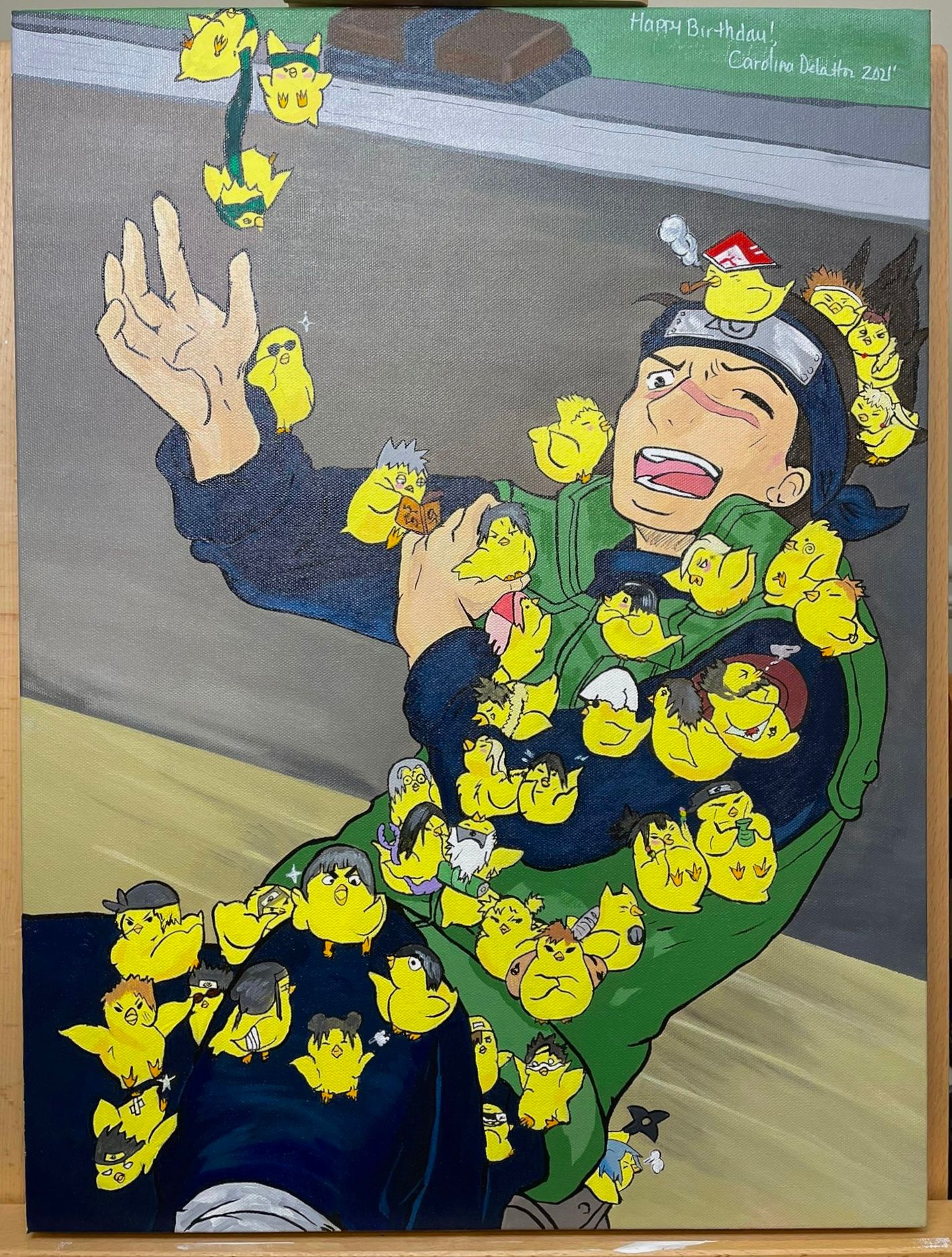 Hand painted Acrylic on canvas painting.
