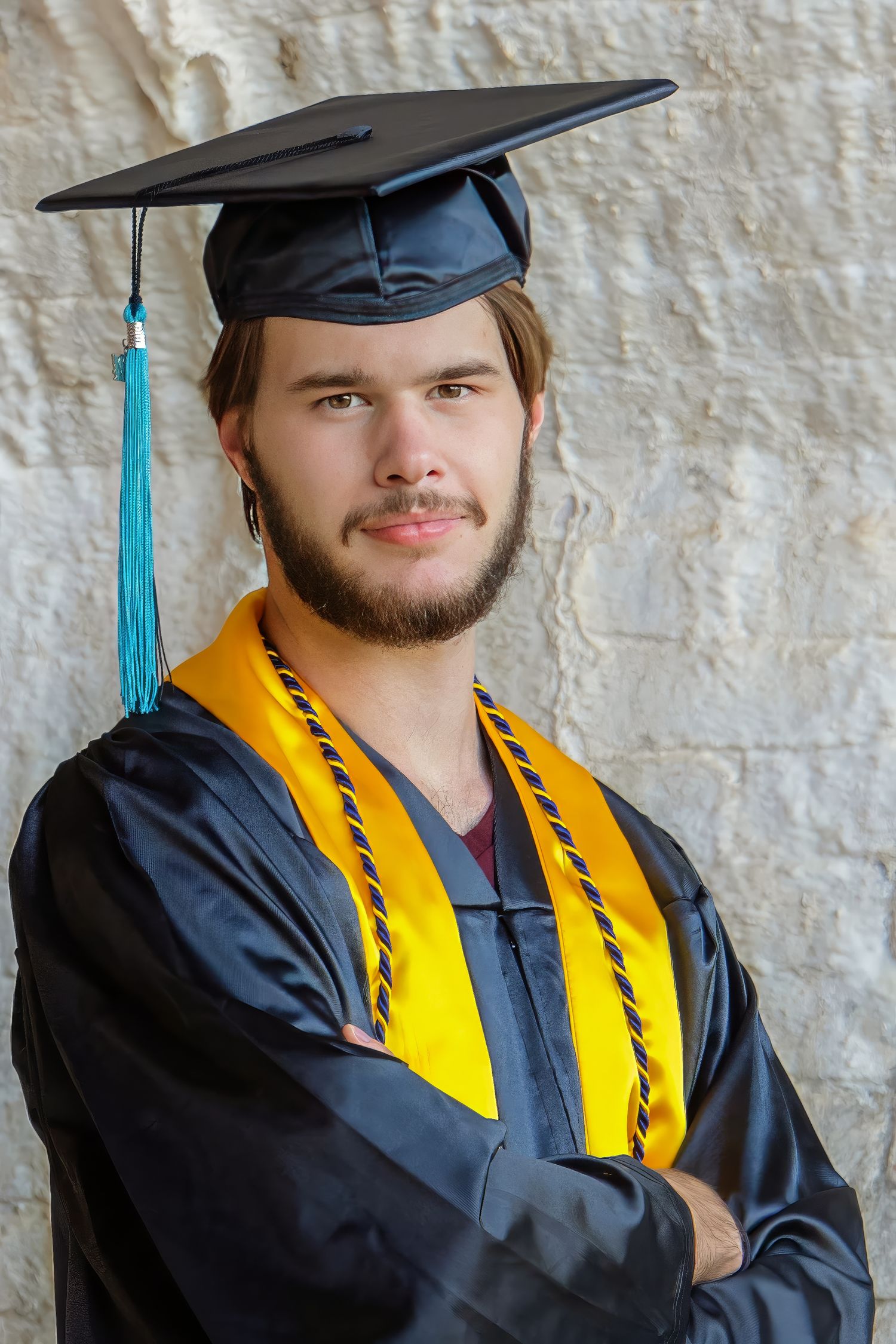 Capy & Gown Senior Boy Portrait at Fort Pickens, FL, Photography by Rachel