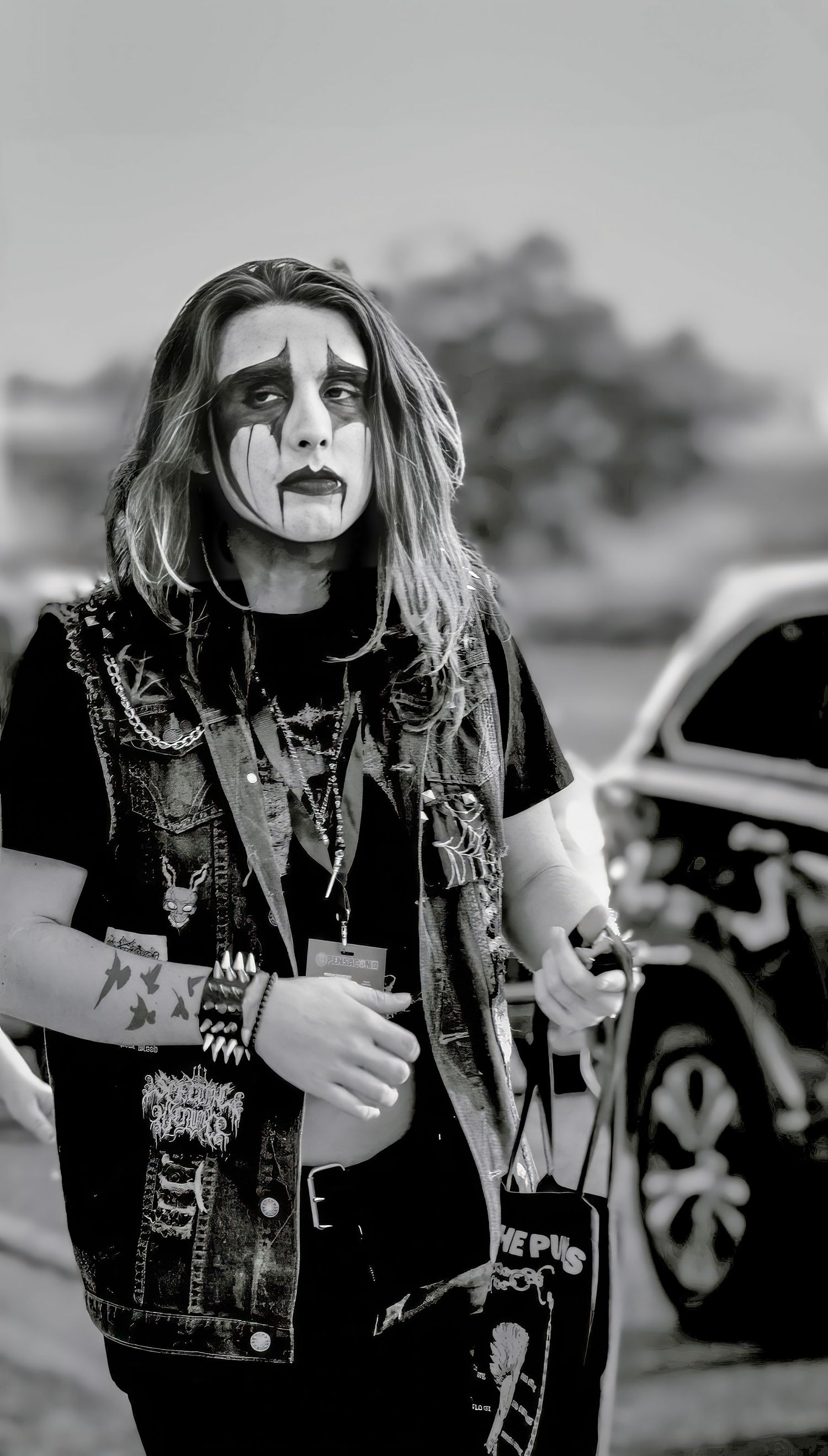 Photography by Rachel, Street photography, Candid Portrait, Black & White, dramatic, Rocker, Pensacon, Pensacola, FL
