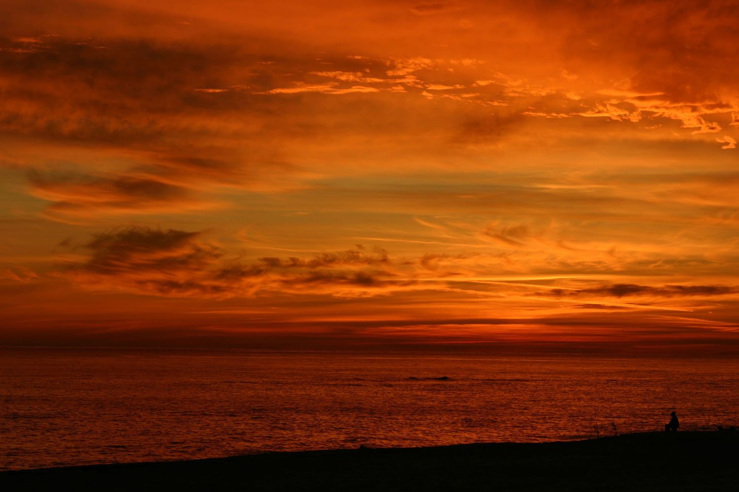 Brilliant orange sunset at Perdido Key, AL, Photography by Rachel