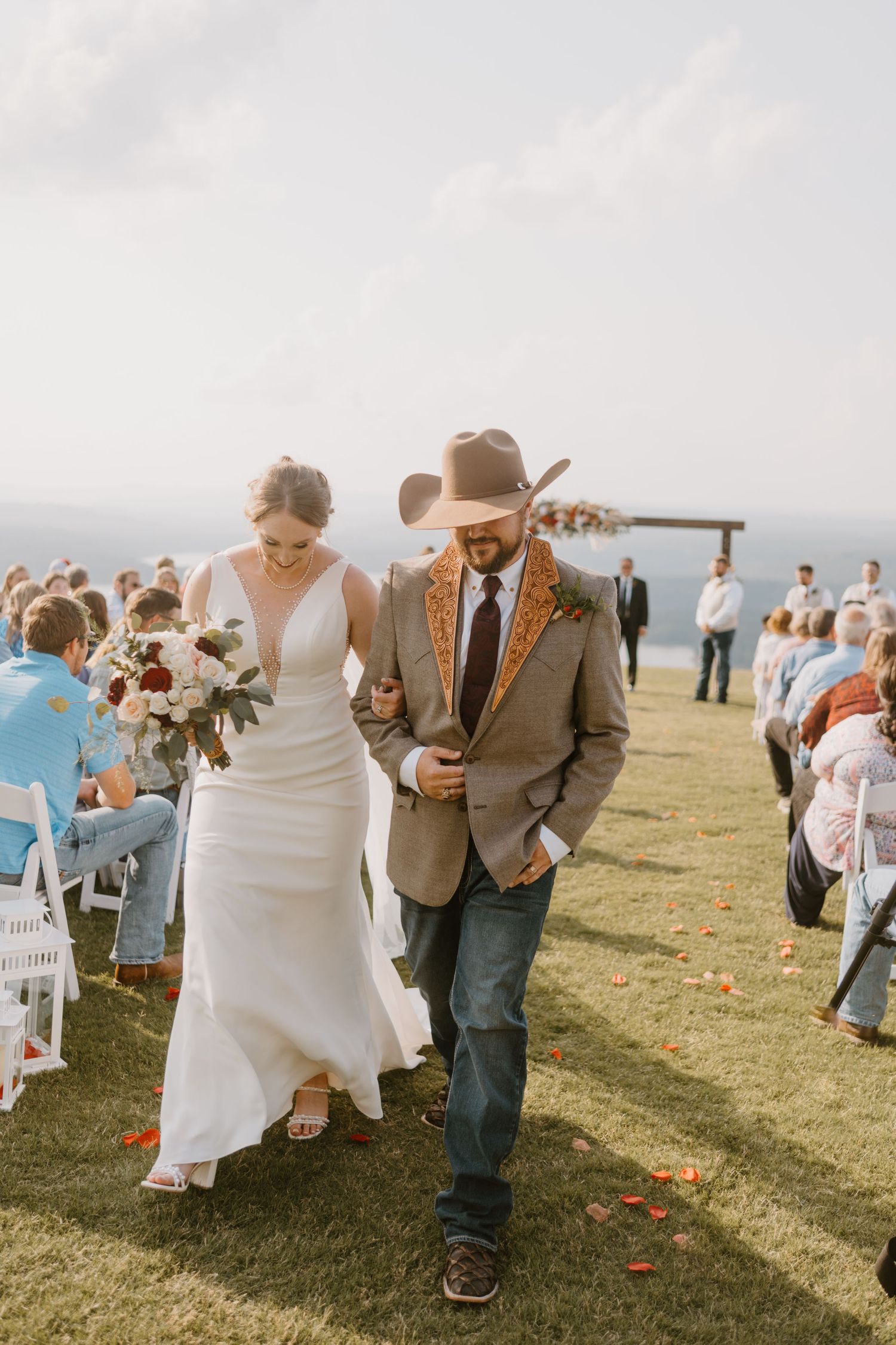 Intimate Wedding Ceremony at the Barn at Greers Ferry Wedding Venue Near a Lake in Arkansas