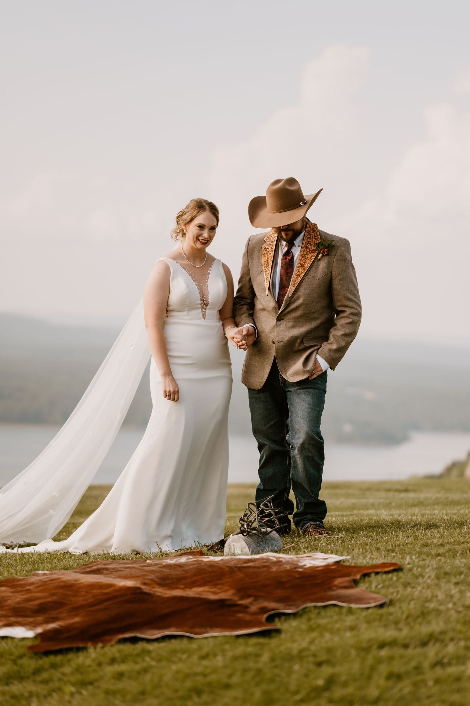Intimate Wedding Ceremony at the Barn at Greers Ferry Wedding Venue Near a Lake in Arkansas