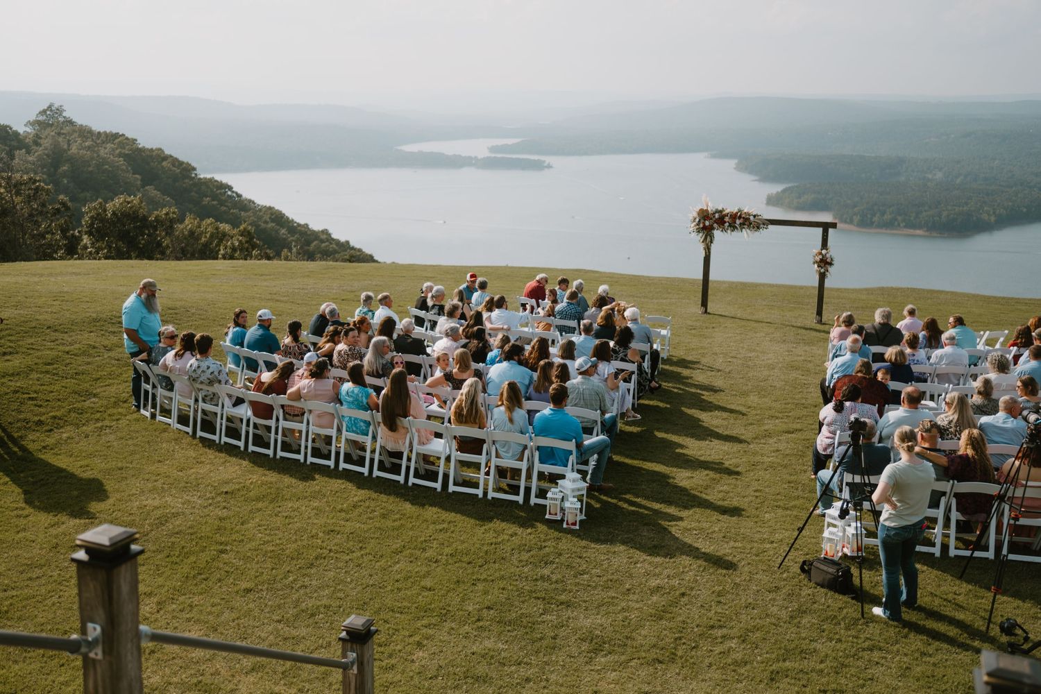 Intimate Wedding Ceremony at the Barn at Greers Ferry Wedding Venue Near a Lake in Arkansas