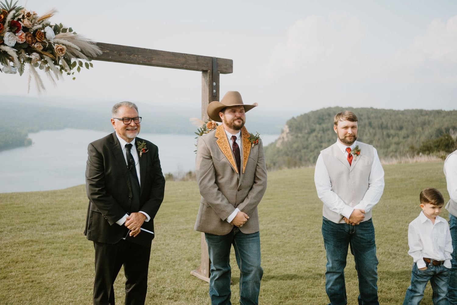 Intimate Wedding Ceremony at the Barn at Greers Ferry Wedding Venue Near a Lake in Arkansas