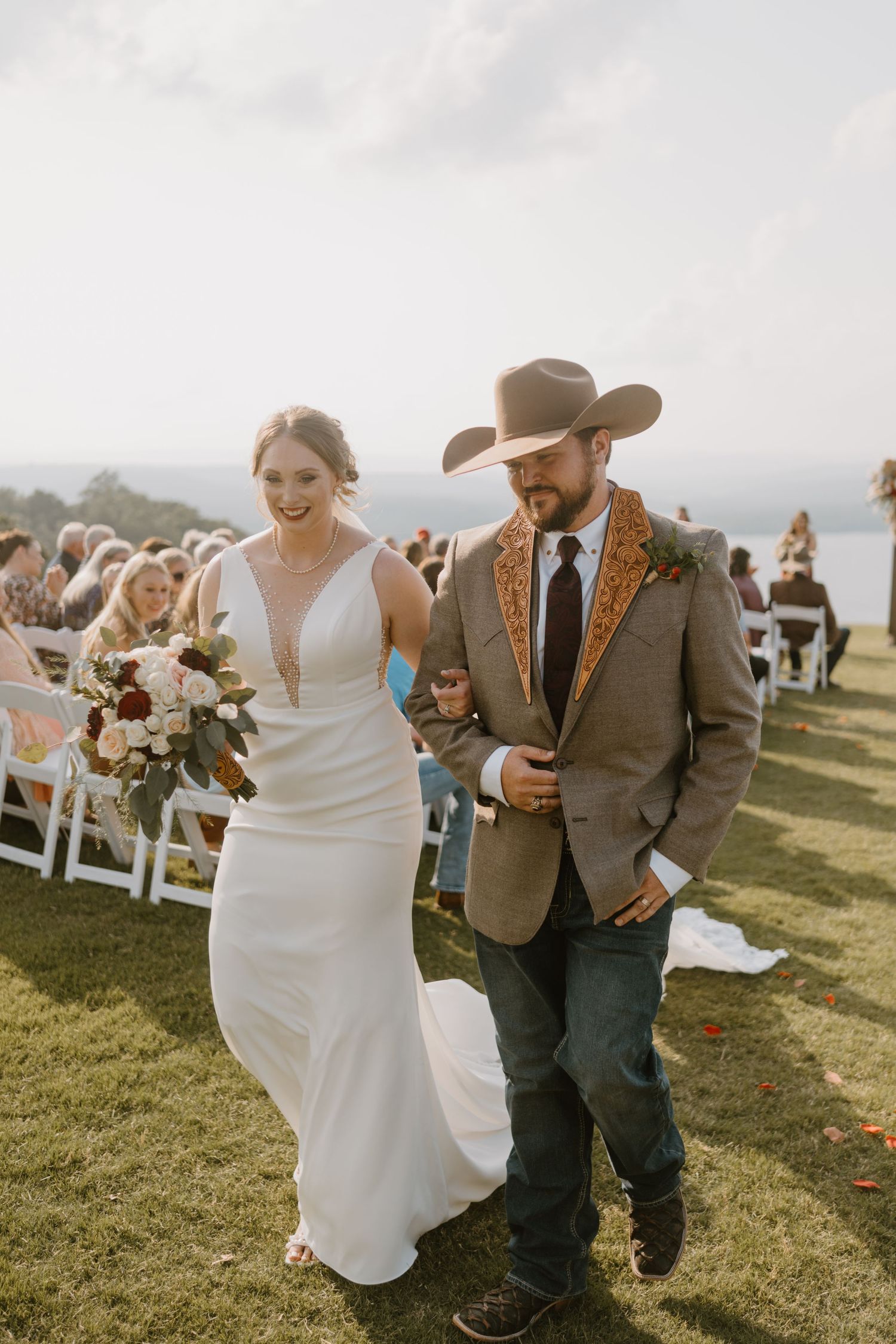 Intimate Wedding Ceremony at the Barn at Greers Ferry Wedding Venue Near a Lake in Arkansas