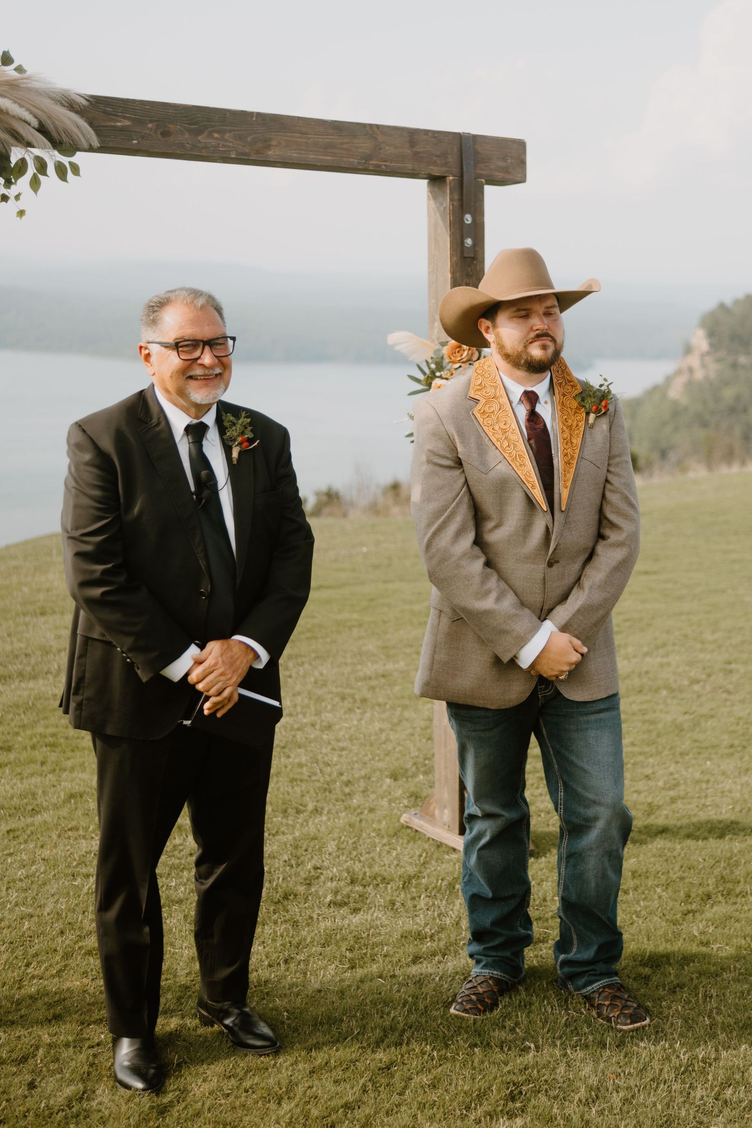 Intimate Wedding Ceremony at the Barn at Greers Ferry Wedding Venue Near a Lake in Arkansas