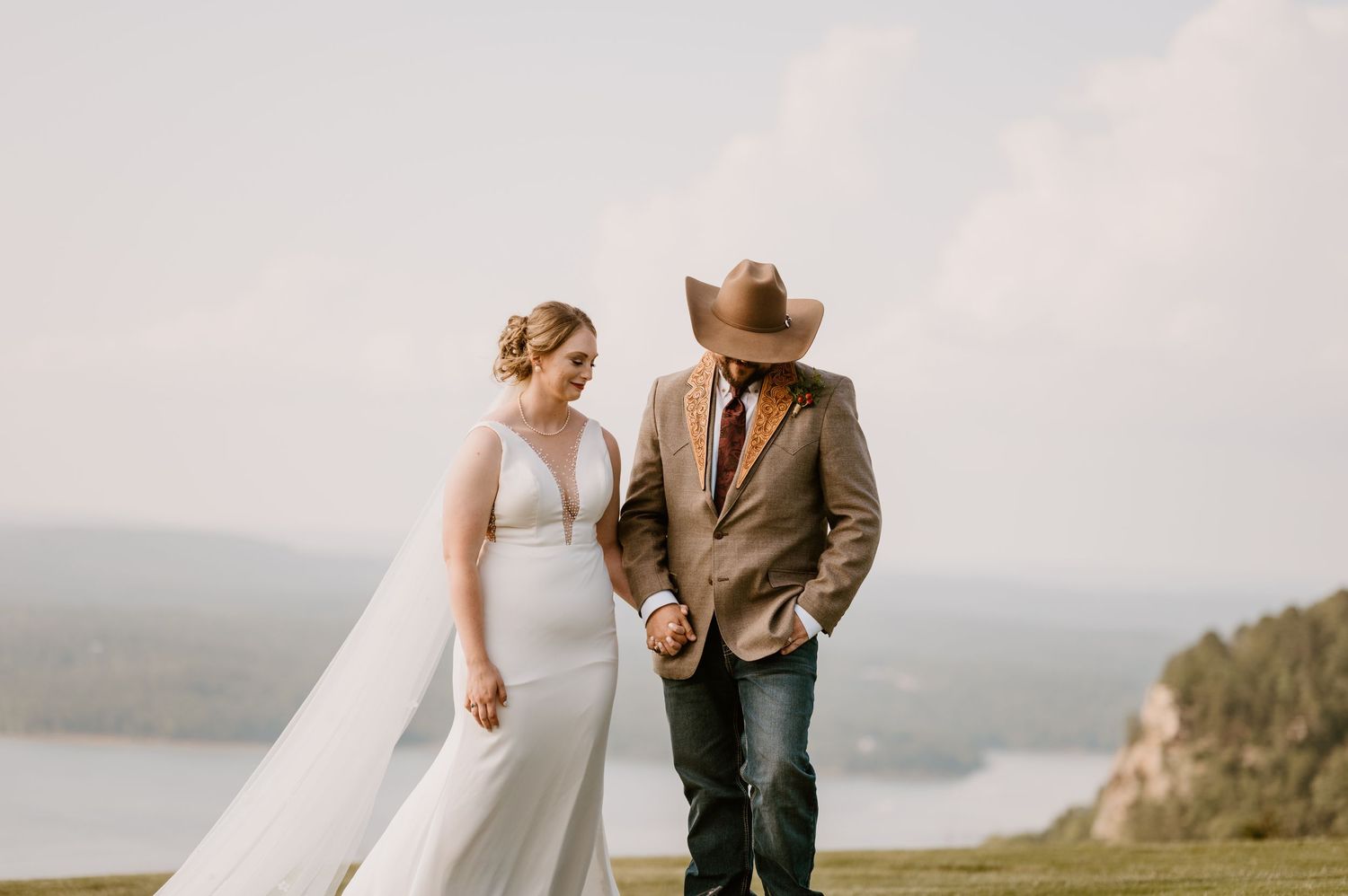 Intimate Wedding Ceremony at the Barn at Greers Ferry Wedding Venue Near a Lake in Arkansas