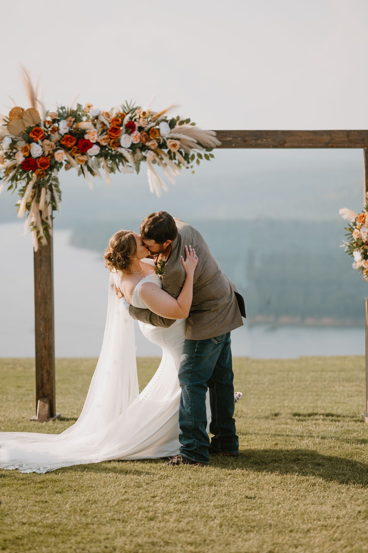 Intimate Wedding Ceremony at the Barn at Greers Ferry Wedding Venue Near a Lake in Arkansas