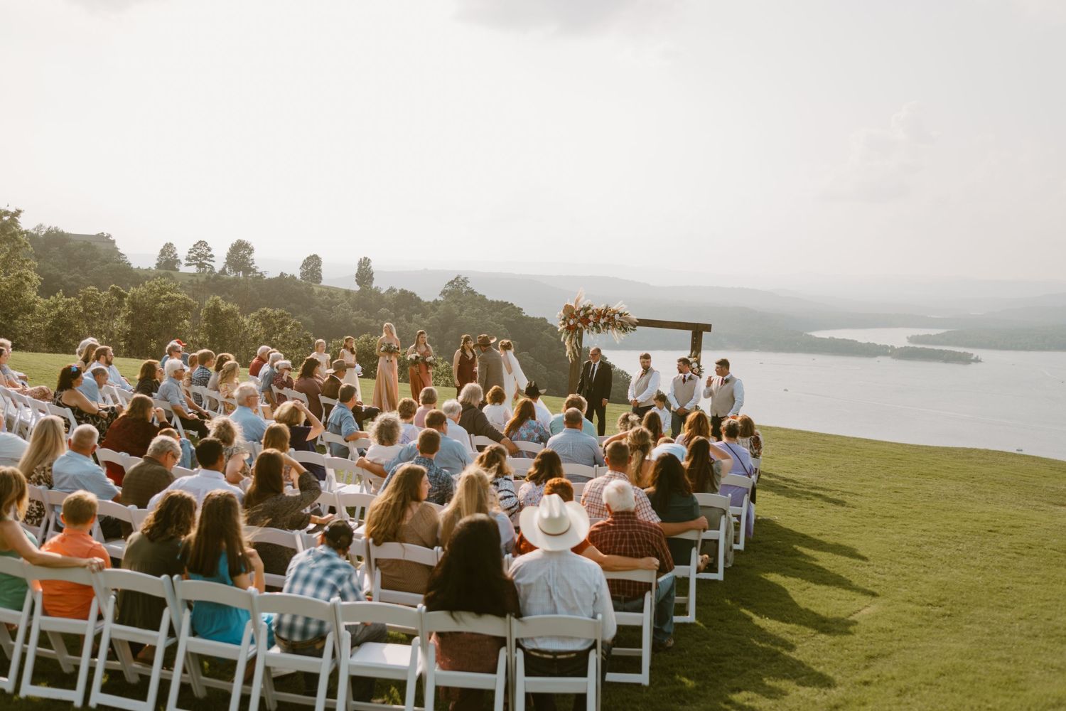 Intimate Wedding Ceremony at the Barn at Greers Ferry Wedding Venue Near a Lake in Arkansas