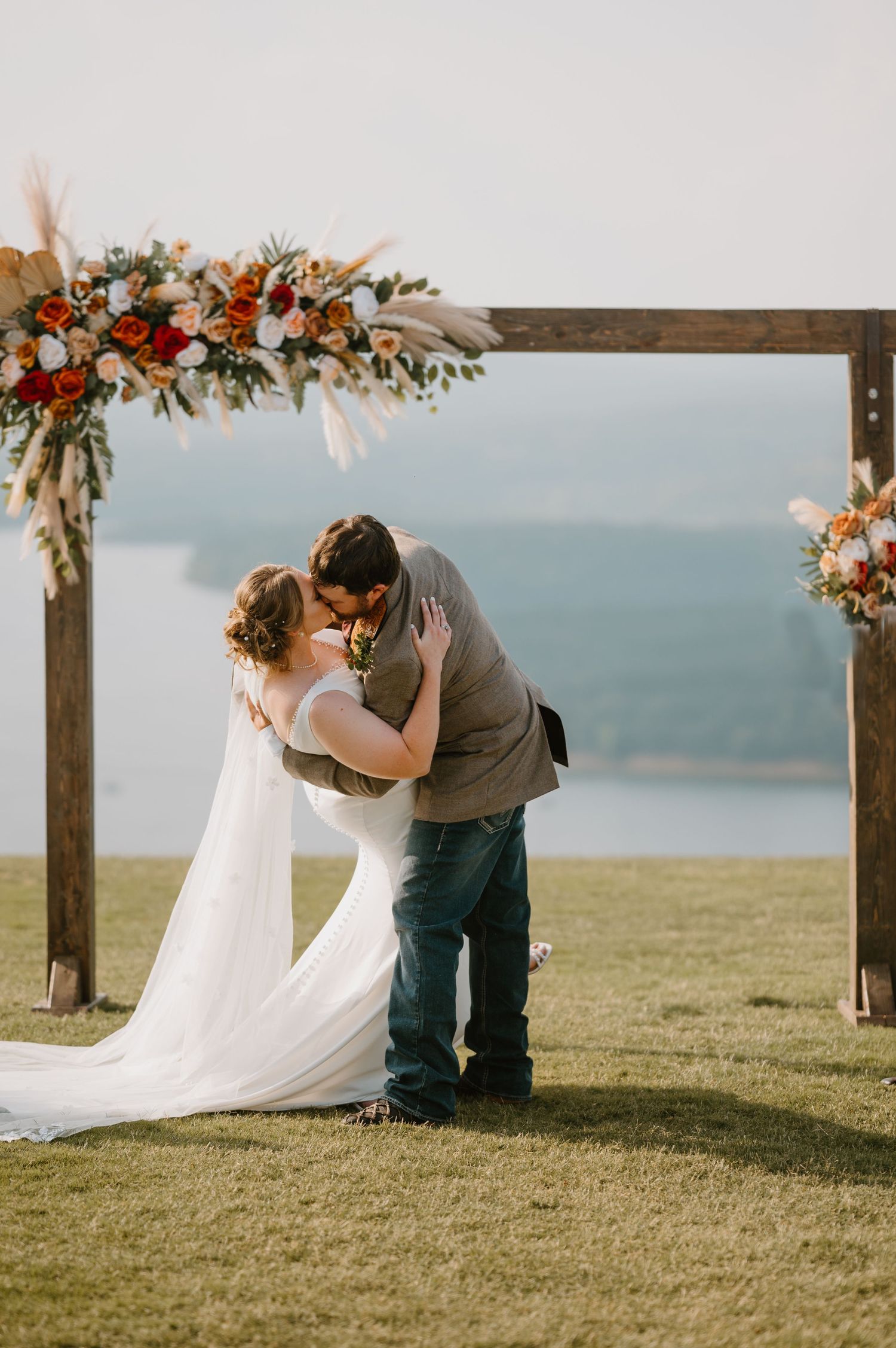 Intimate Wedding Ceremony at the Barn at Greers Ferry Wedding Venue Near a Lake in Arkansas