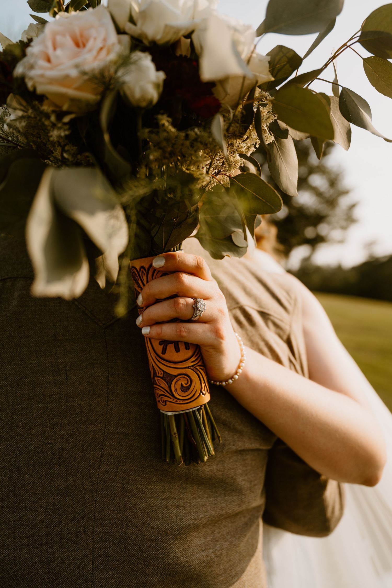 Intimate Western Wedding Couple Portraits at the Barn at Greers Ferry Wedding Venue Near a Lake in Arkansas
