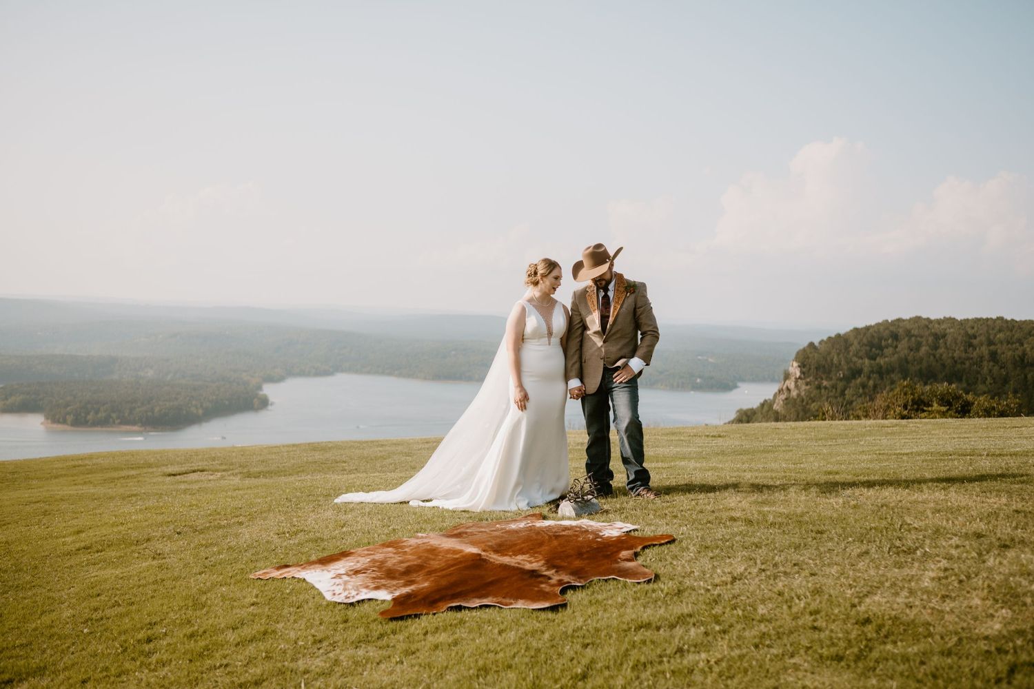 Intimate Wedding Ceremony at the Barn at Greers Ferry Wedding Venue Near a Lake in Arkansas
