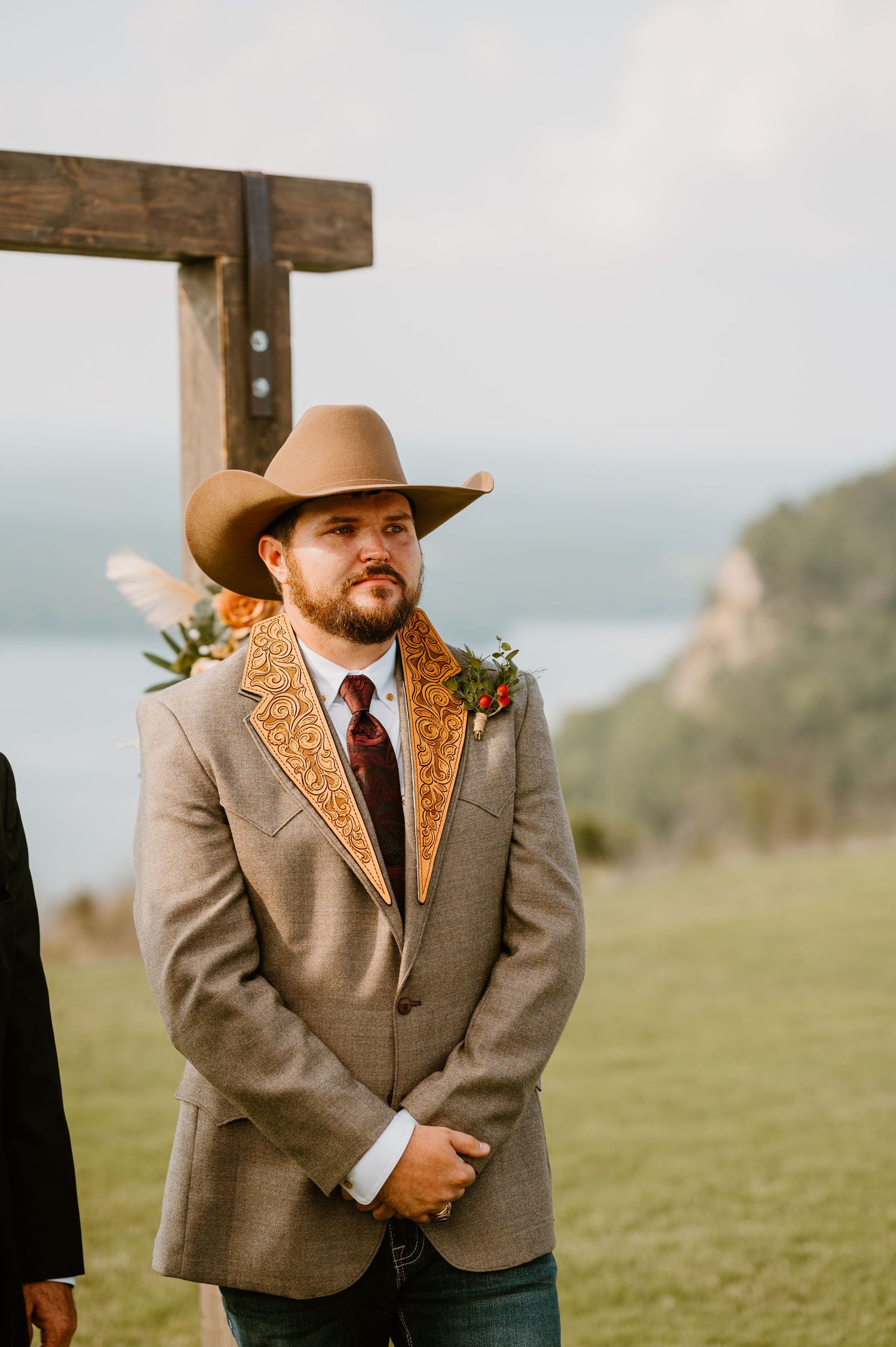 Intimate Wedding Ceremony at the Barn at Greers Ferry Wedding Venue Near a Lake in Arkansas