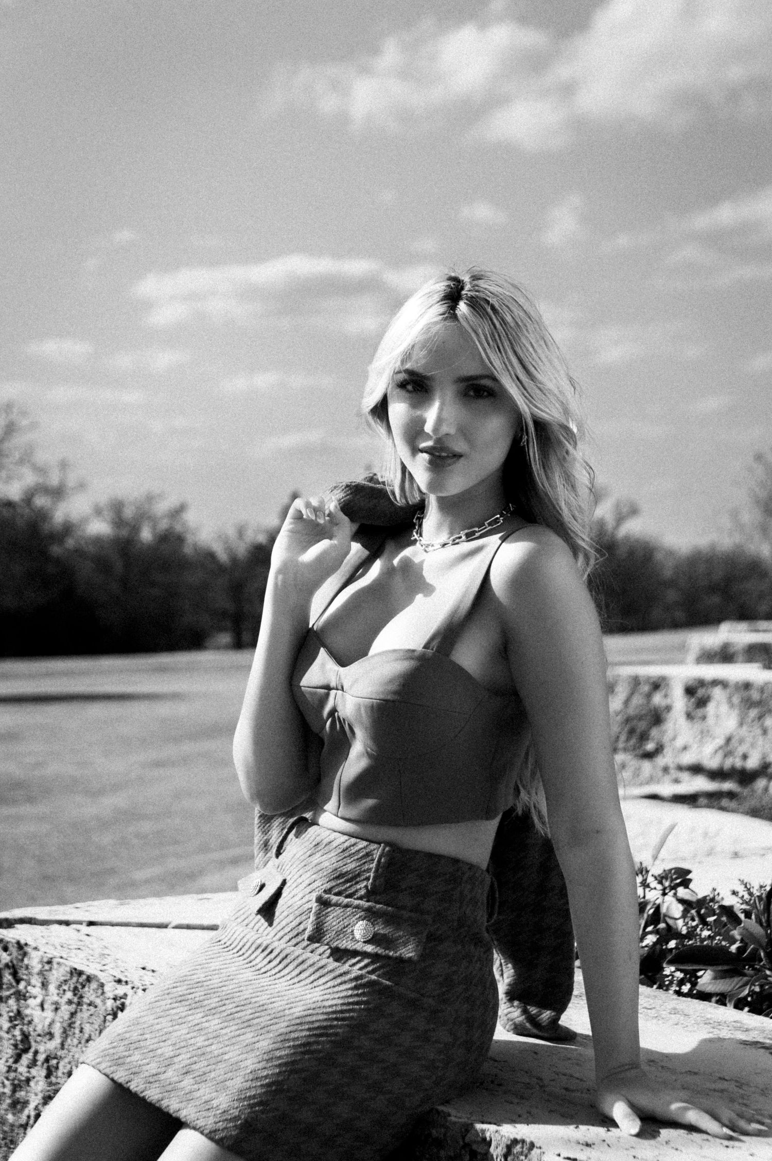 Black & White Fashion portrait shoot with female model and former Miss Teen Texas Bella Harvey in College Station, Texas