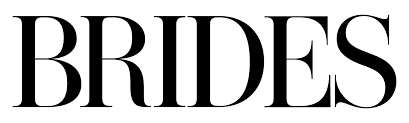 Classic black and white BRIDES magazine logo typography.