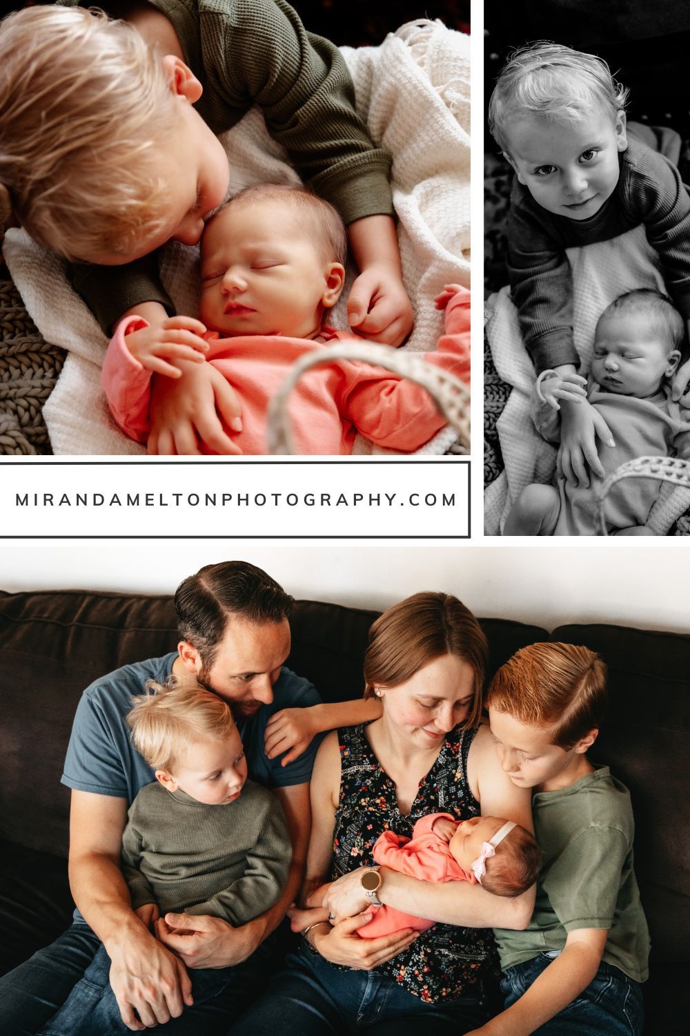 Collage of 3 professional newborn photos from in-home newborn photography session in Chaska, MN showcasing Twin Cities newborn photography
