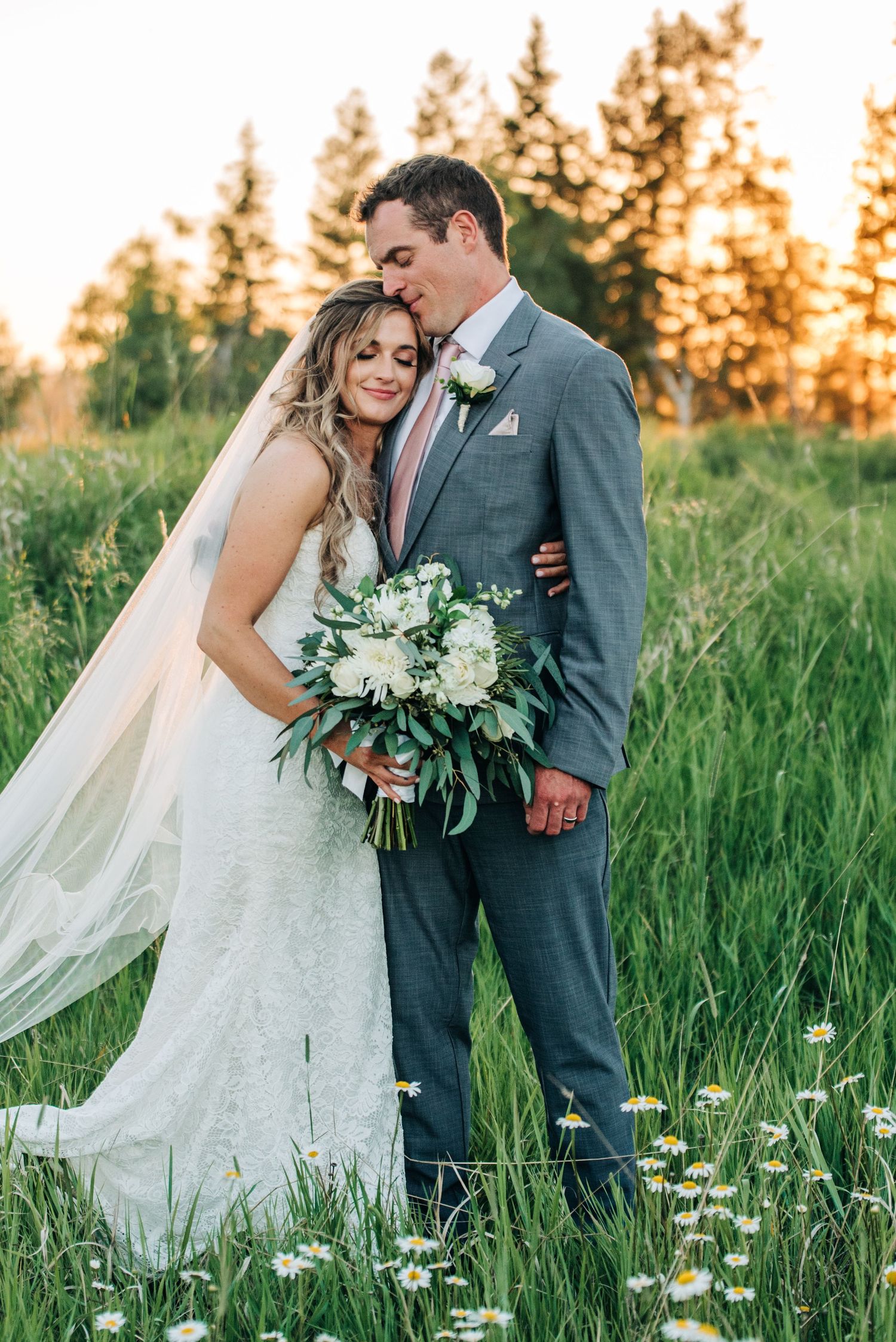 couple during portraits at wedding in Kalispell Montana