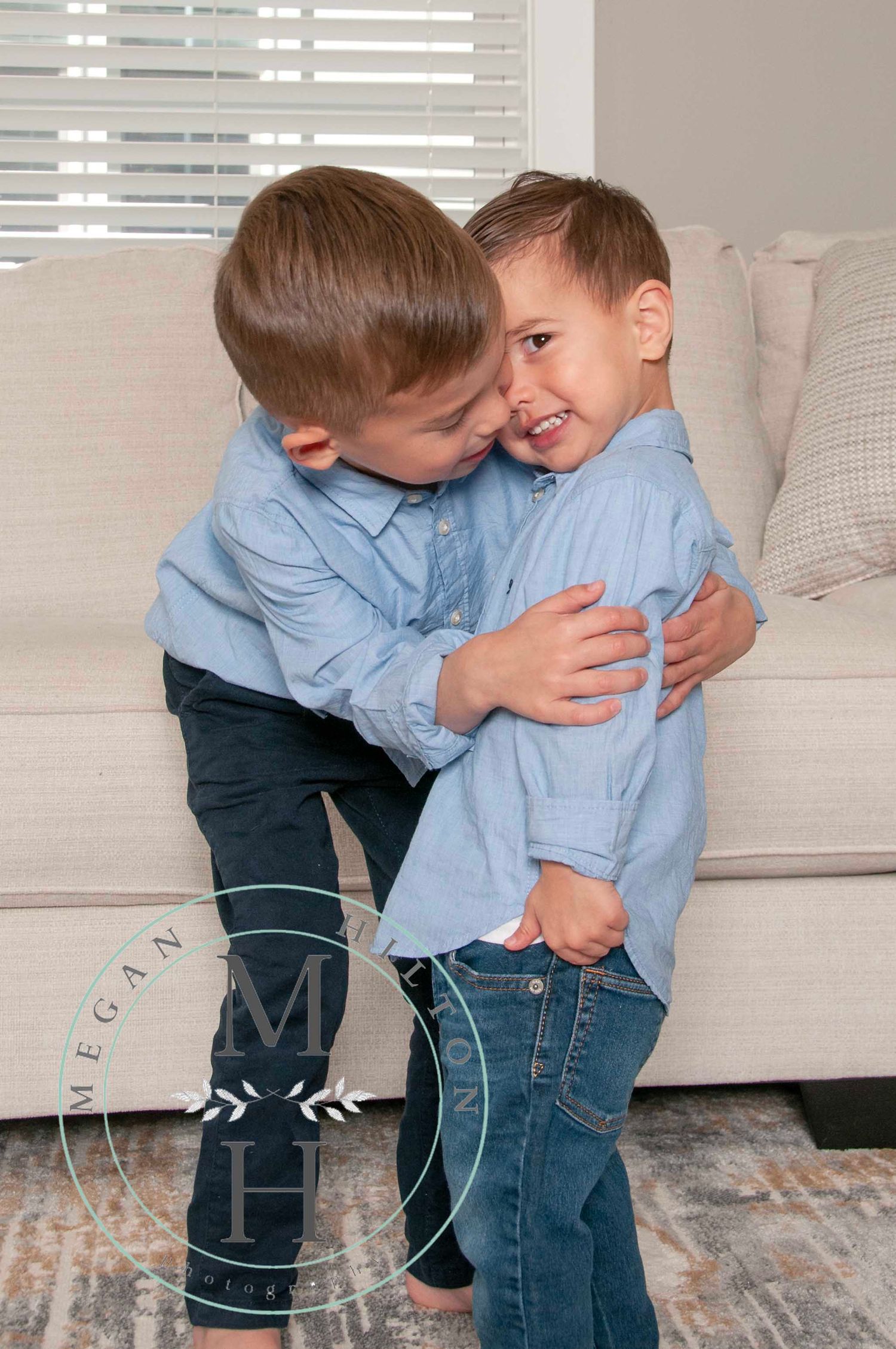 two brothers hugging