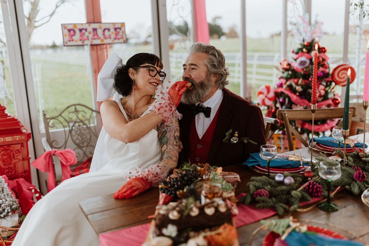 Mr and Mrs Claus' kitchy wedding inspiration