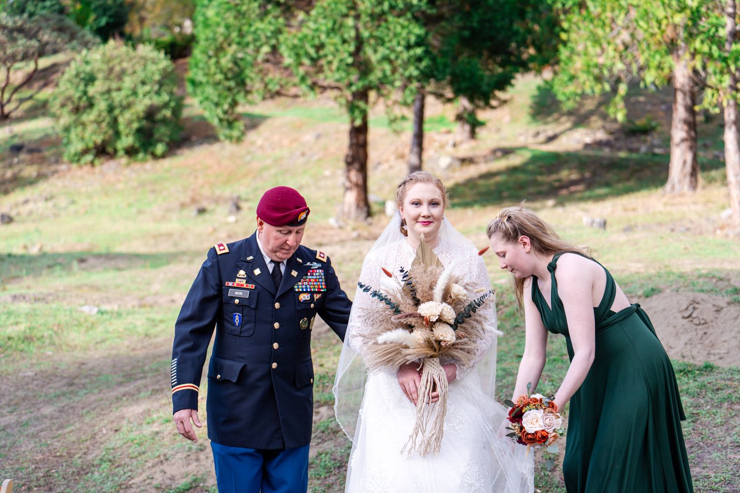 getting the bride ready to enter