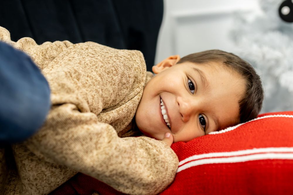 Heartwarming christmas photo little boy